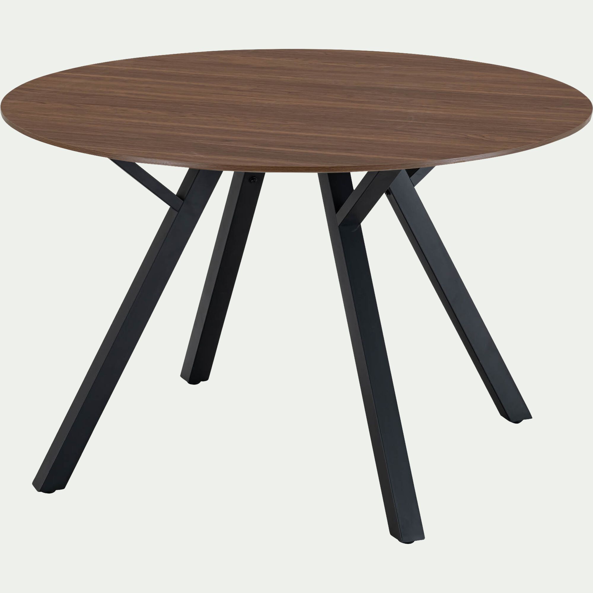 ILONSE - Table de repas ronde en bois - bois foncé (6 places)