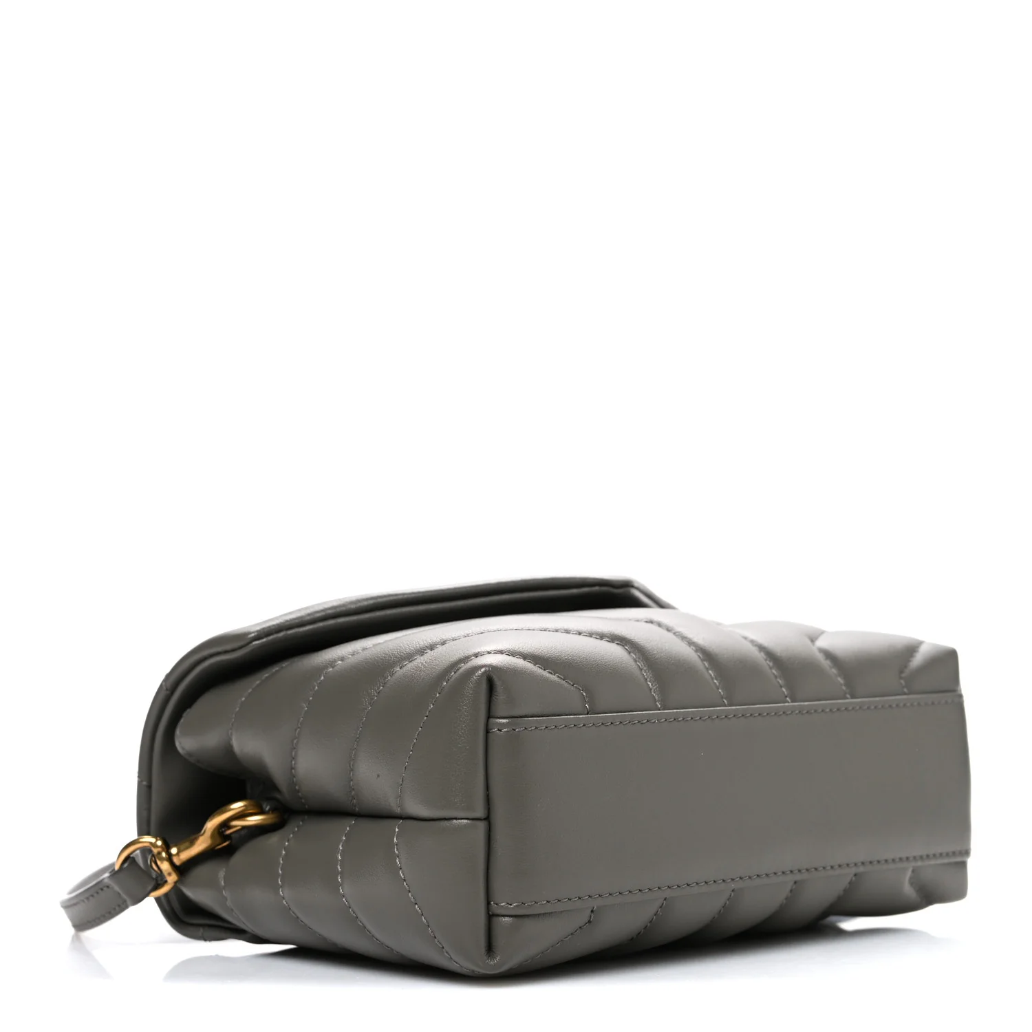 Calfskin Y Quilted Monogram Toy Loulou Crossbody Bag Grey Kaki - Top Club