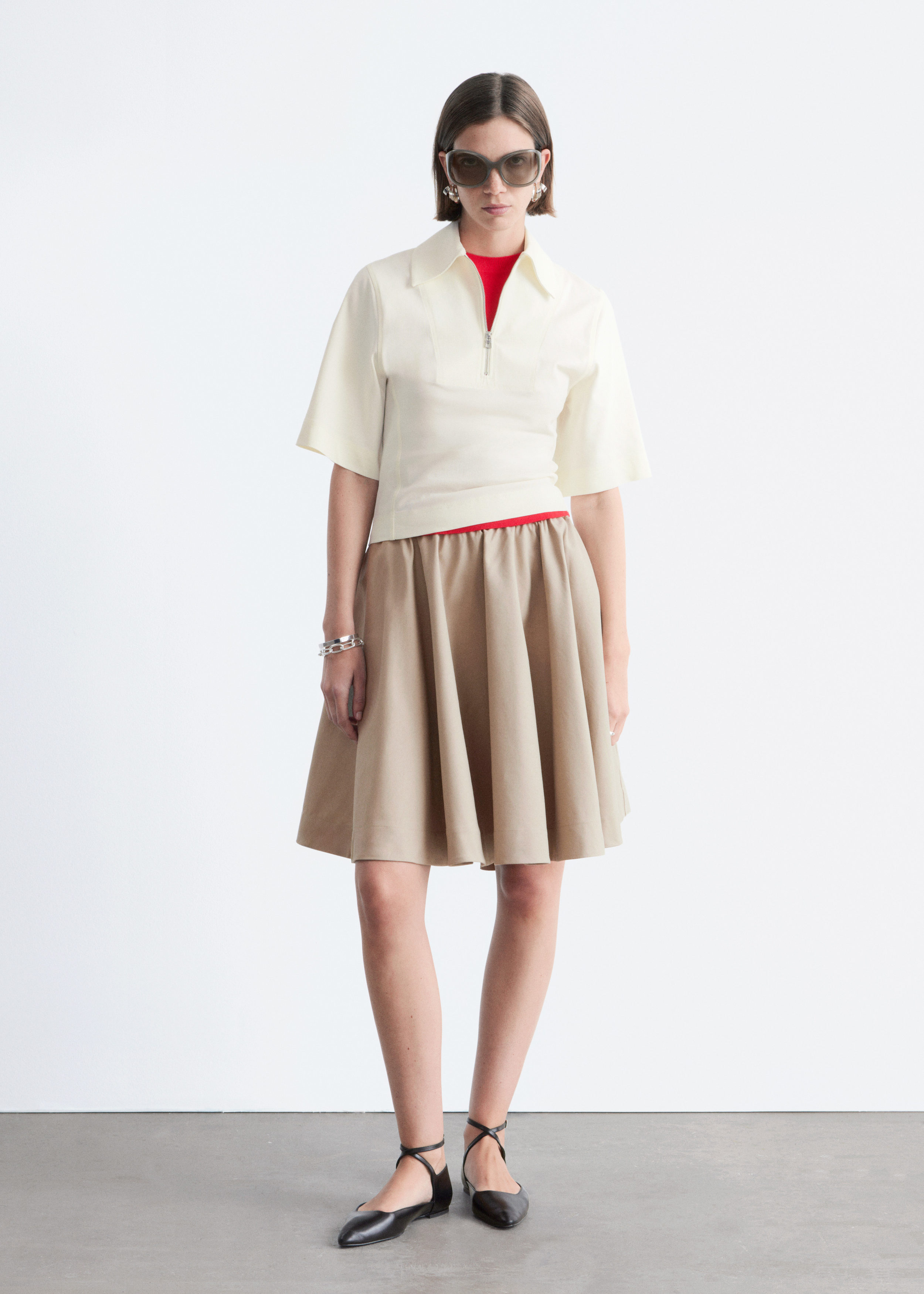 & Other Stories HALF-ZIP POLO TOP