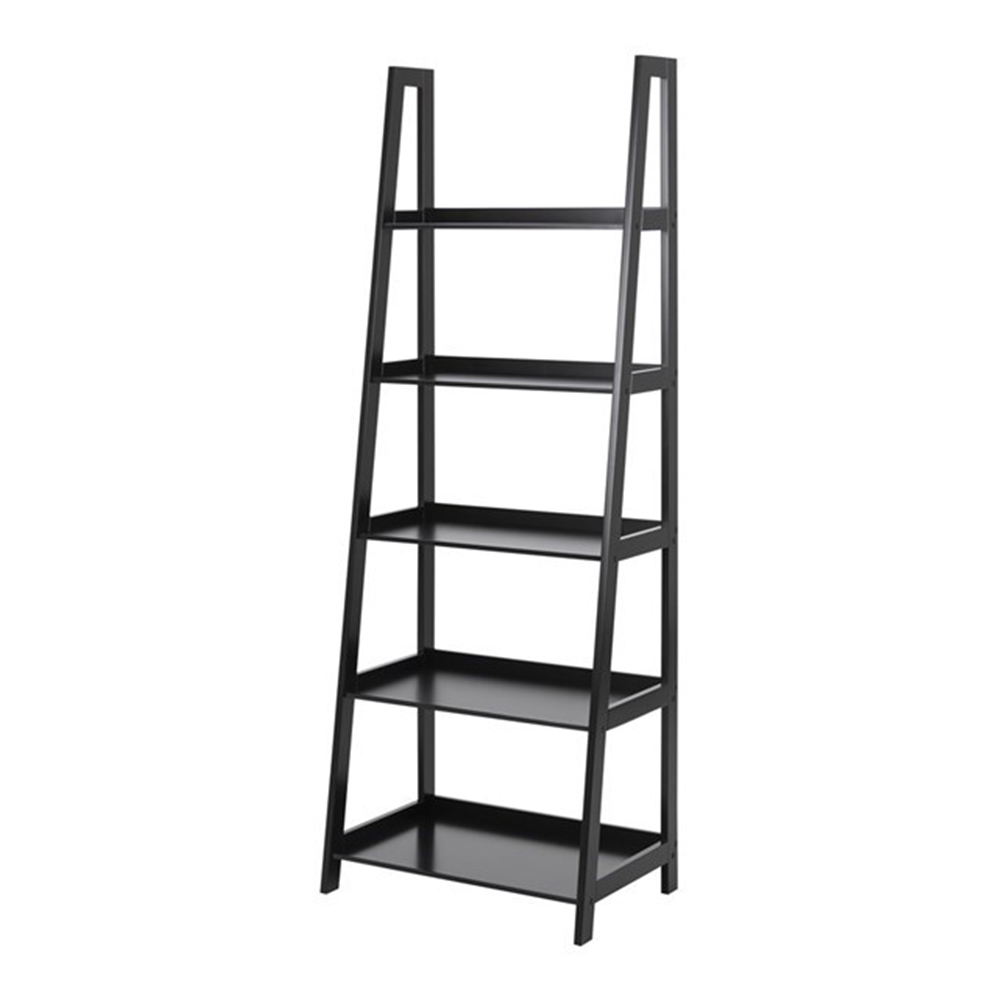 Livia - Houten wandkast - 5 planken Zwart