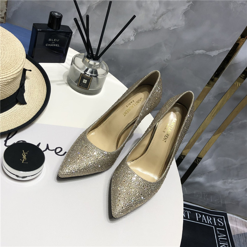 YSL new full diamond YSL heel shoes - Sneaker Replica Workshop