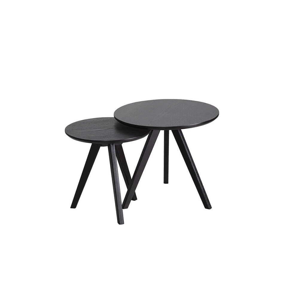 Bijzettafel Yumi (set van 2) Zwart