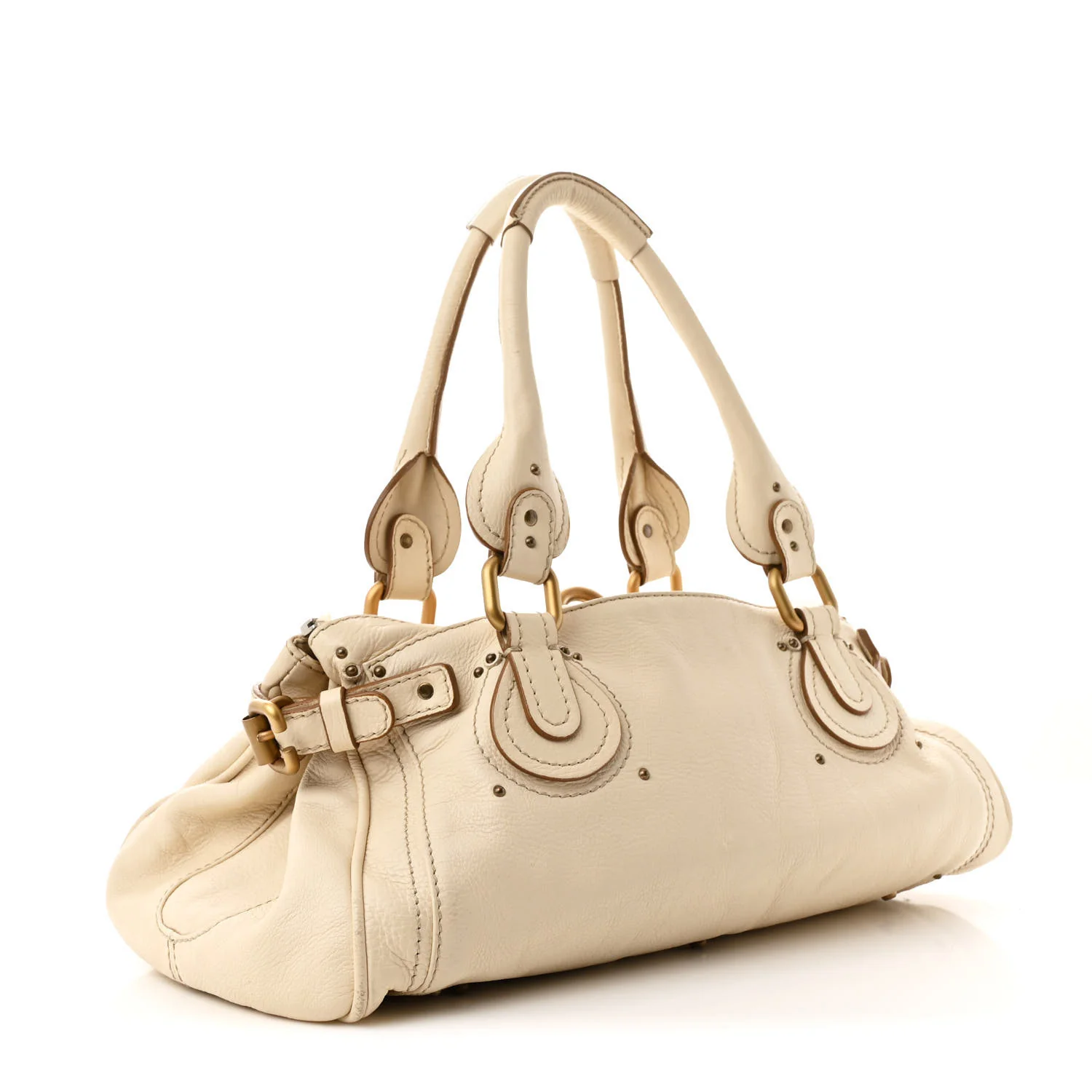 Calfskin Medium Paddington Satchel Ivory - Top Club