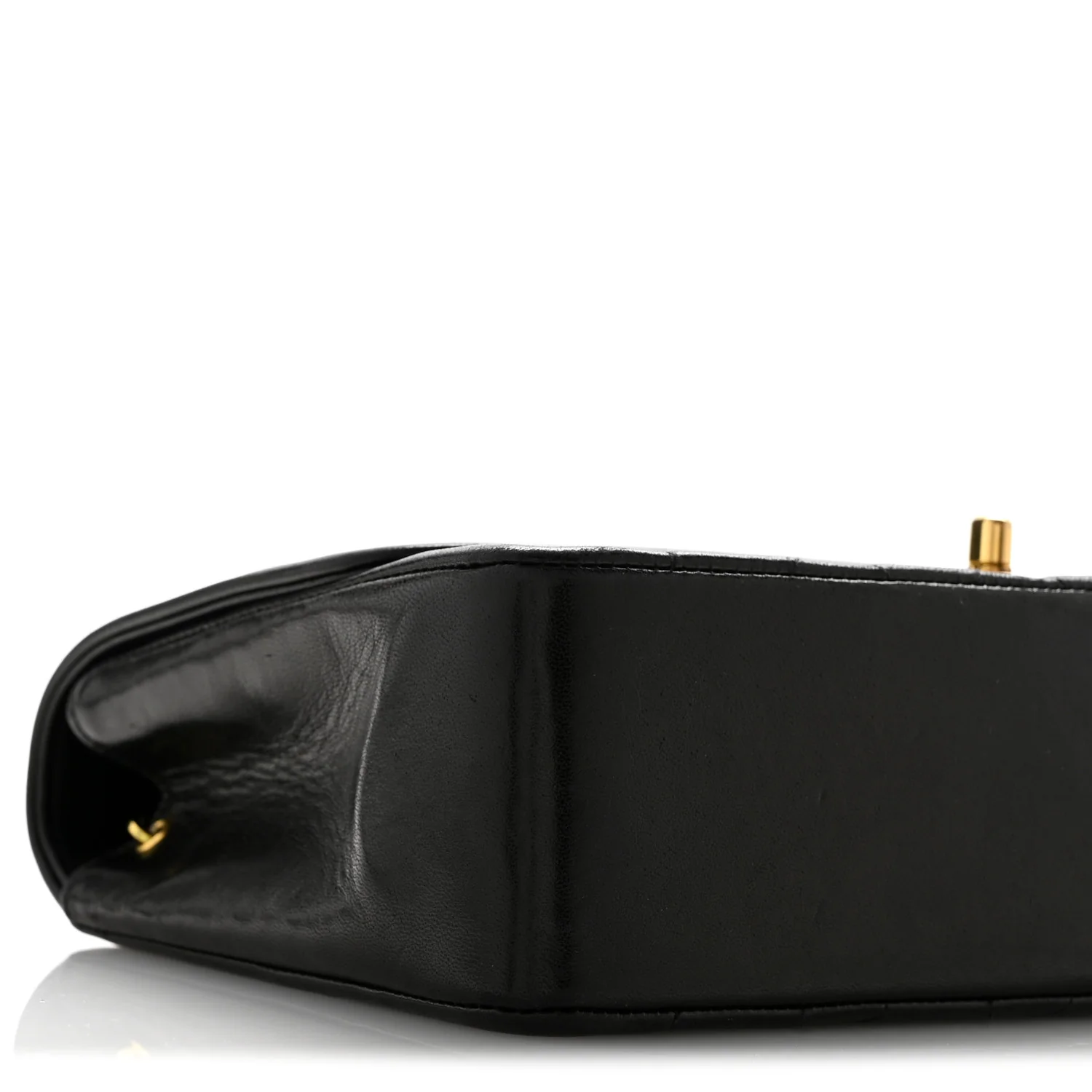 Lambskin Quilted Medium Single Flap Black - Top Club