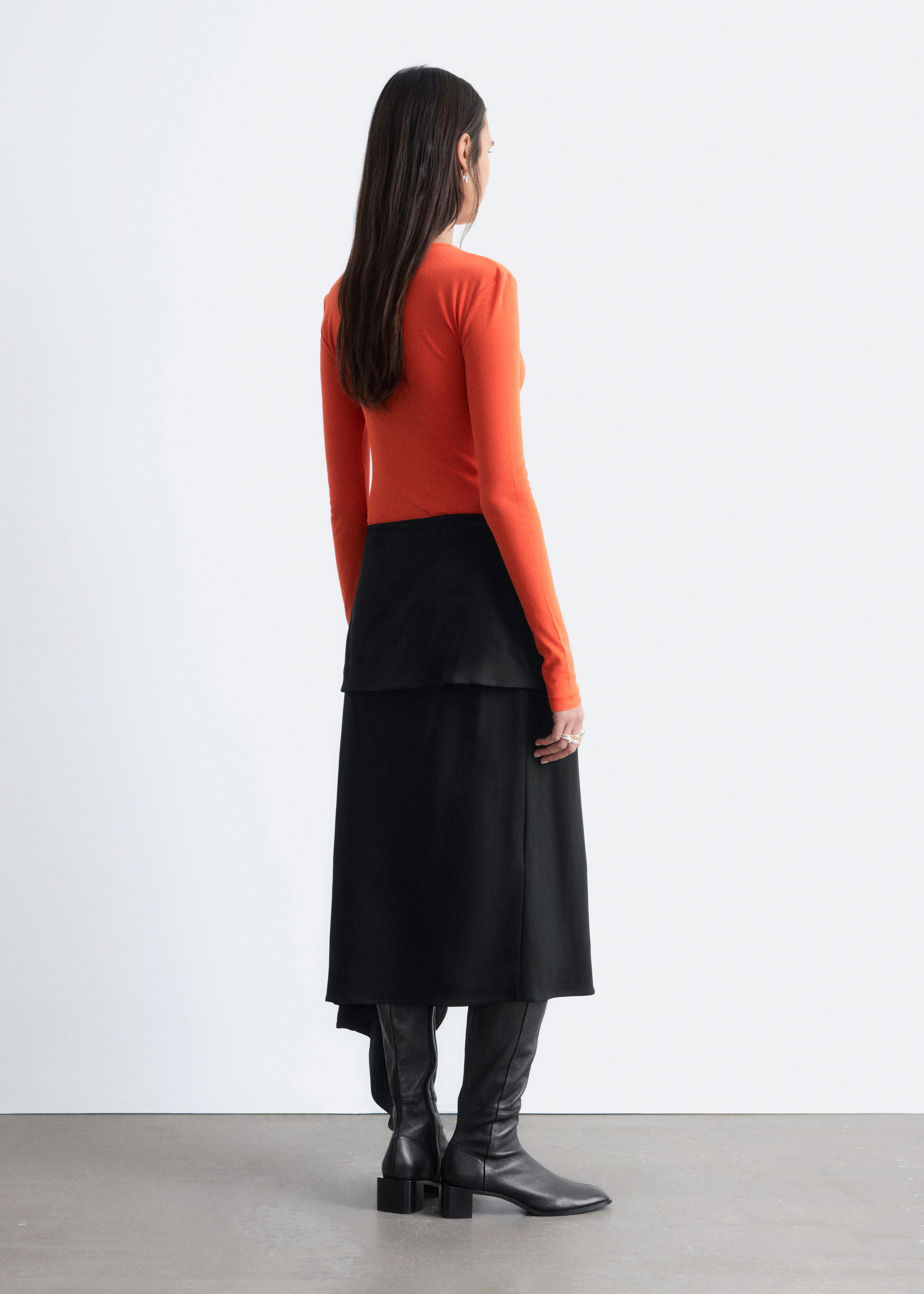 & Other Stories ASYMMETRIC WRAP MIDI SKIRT