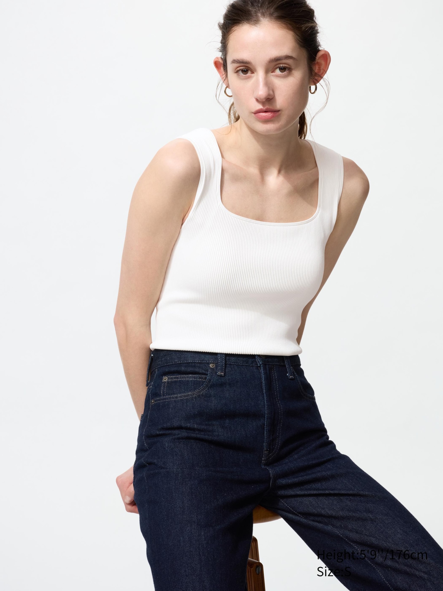 Ribbed Square Neck Bra Sleeveless Top