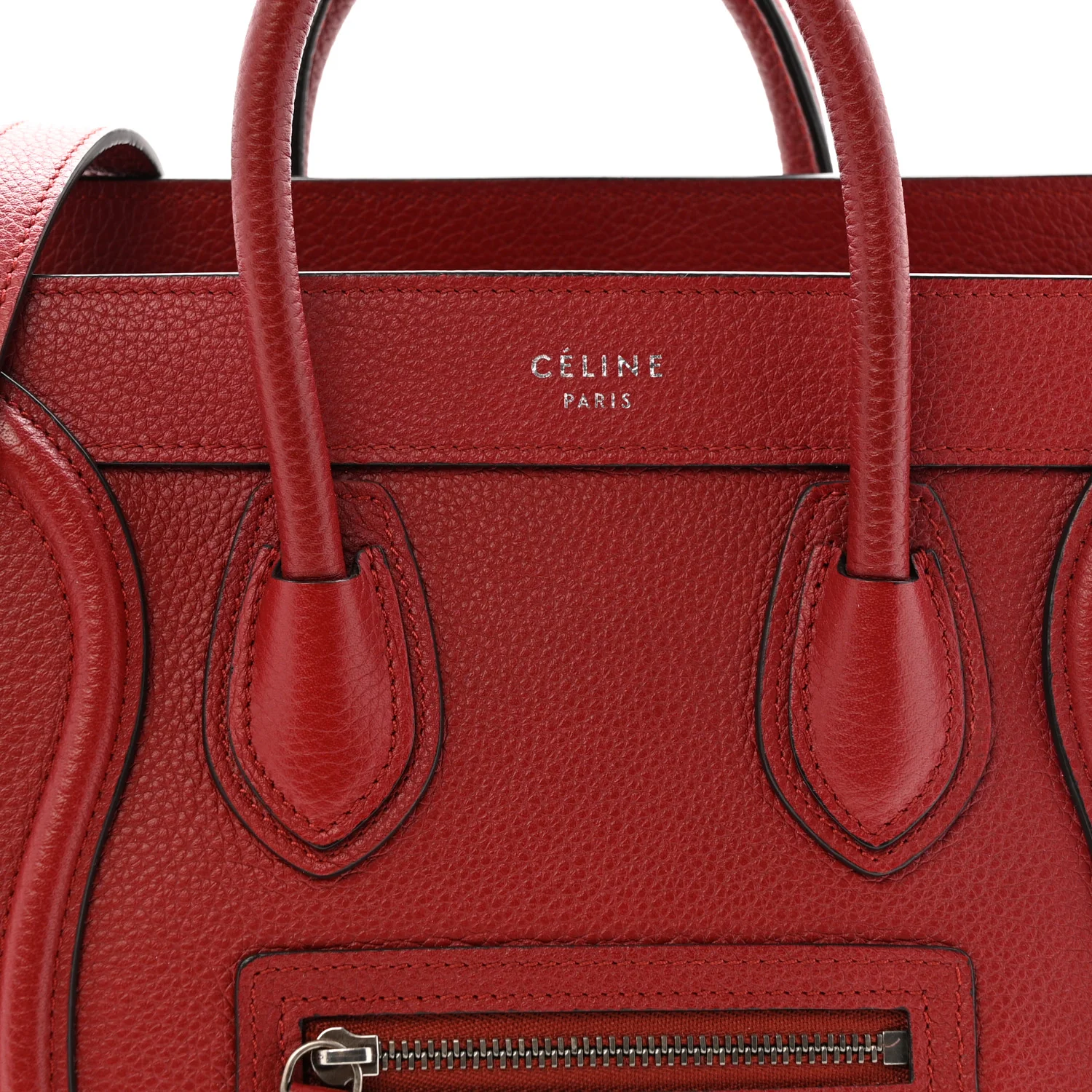 Drummed Calfskin Nano Luggage Merlot - Top Club