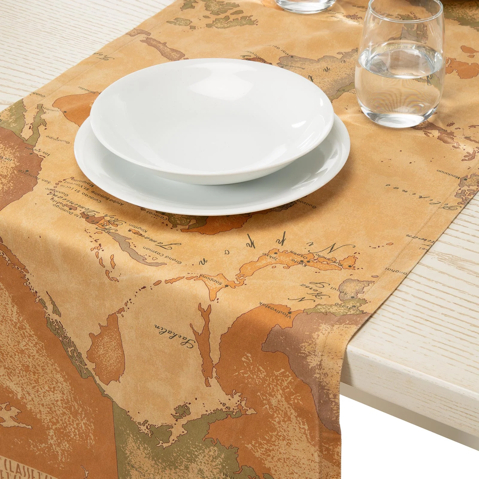 Runner Tavola In Cotone Geo Classic Cm. 50X150 Unica Alviero Martini 1A Classe