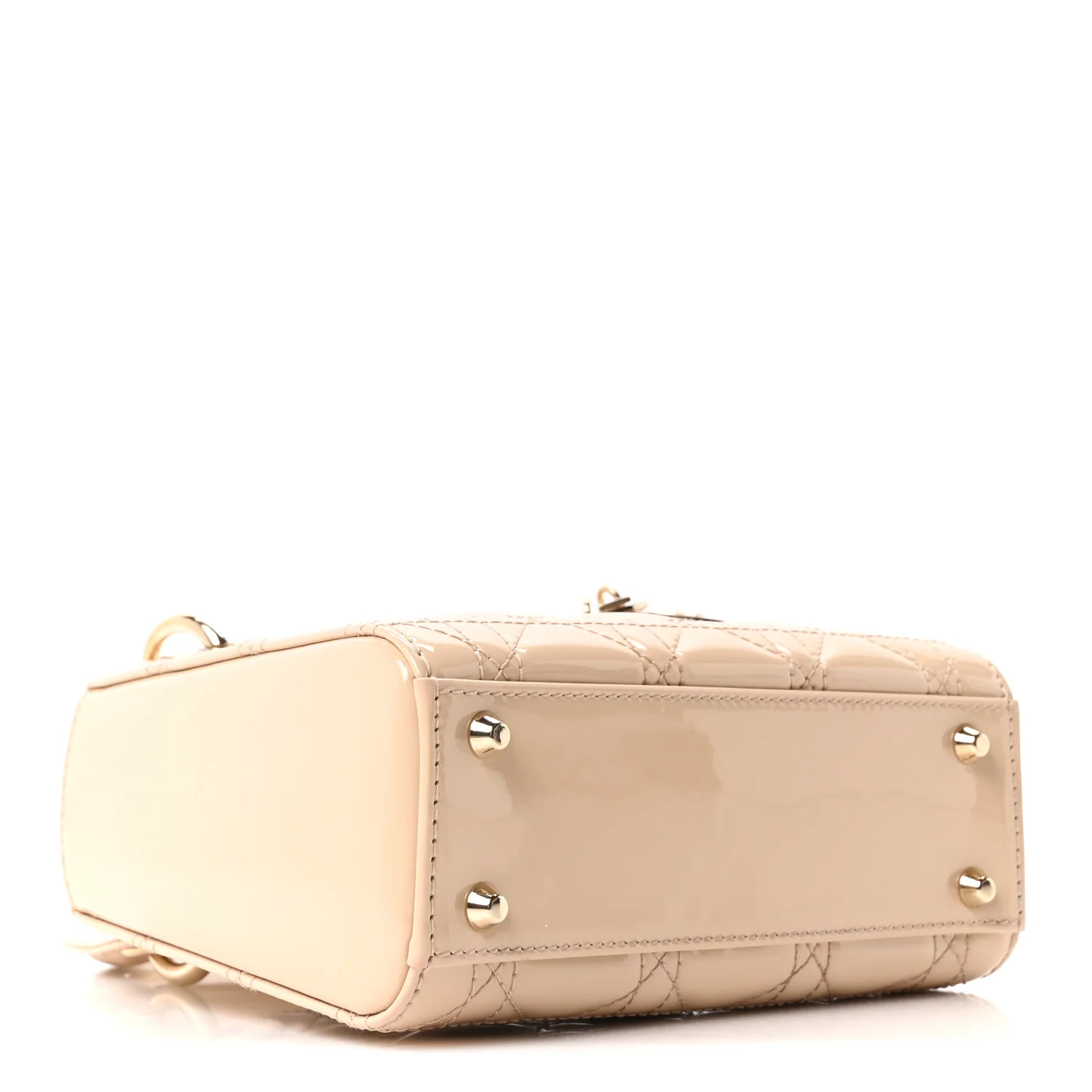 Patent Cannage Mini Lady Dior Beige - Top Club