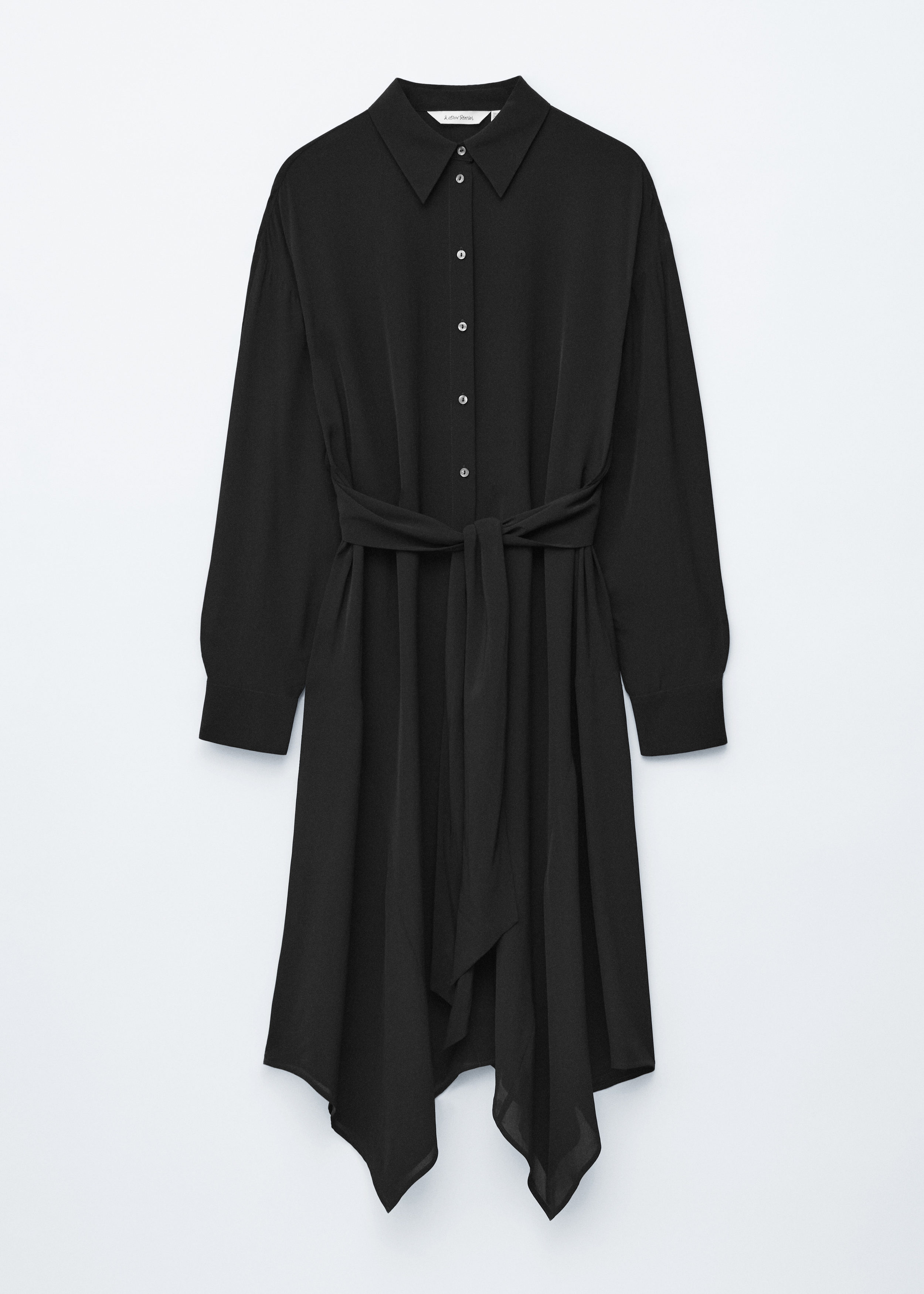 & Other Stories TIE-DETAIL MIDI SHIRT DRESS