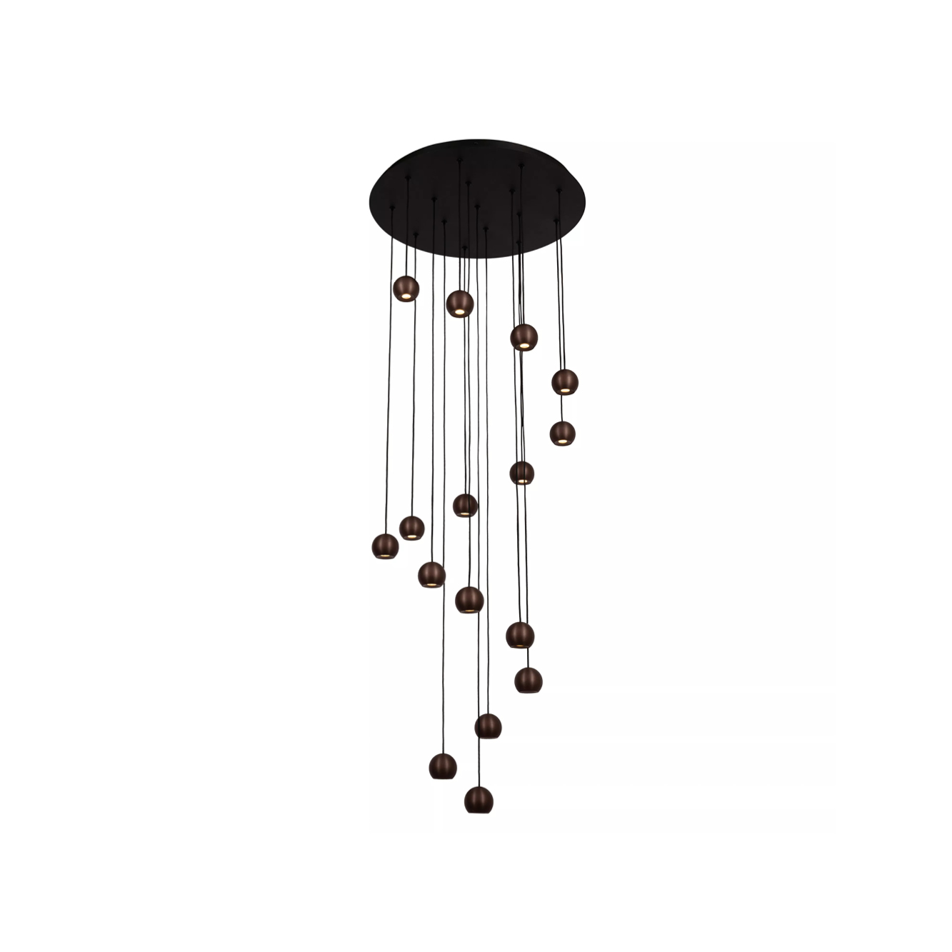 Hanglamp Montana rond CCT 16 lichts koffie