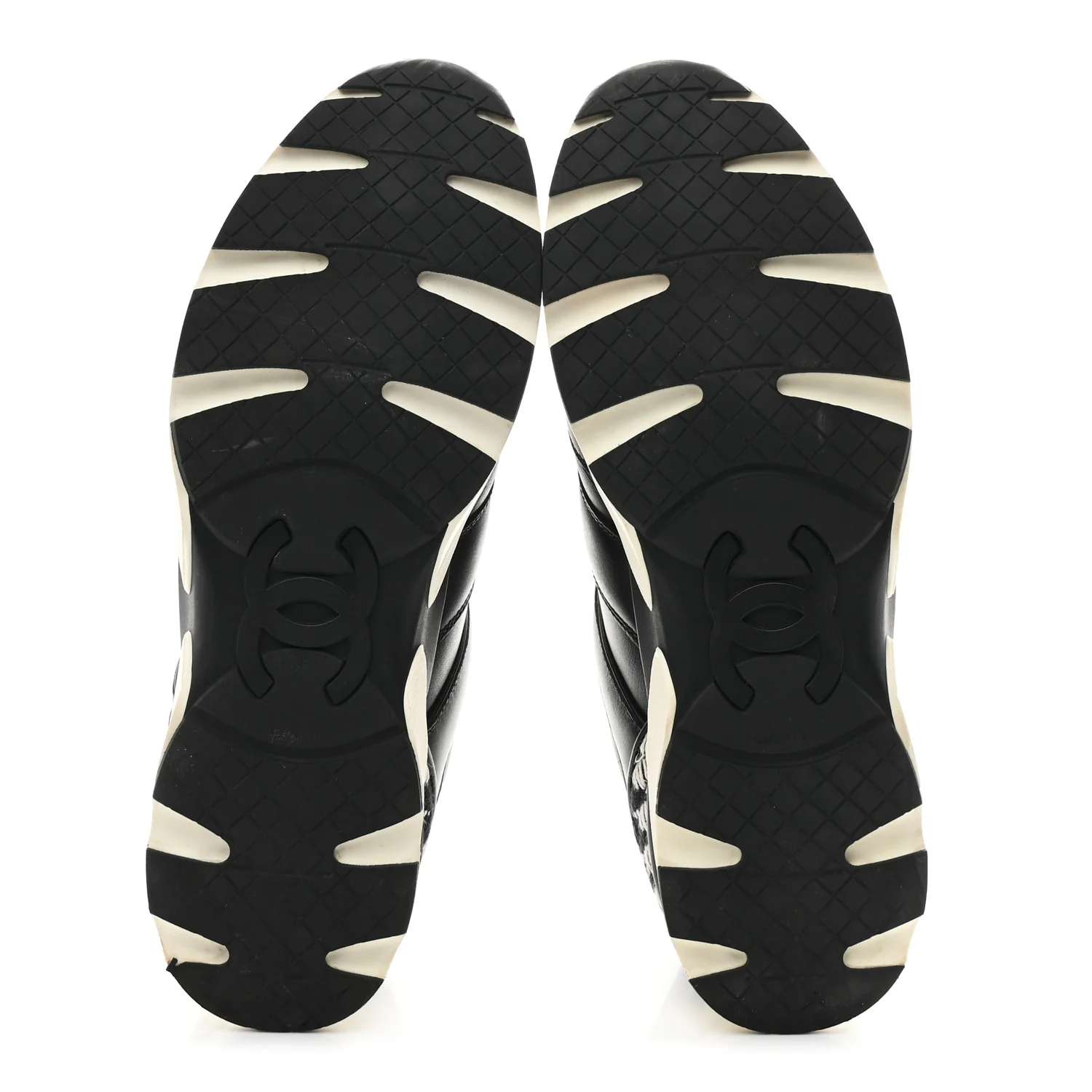 Calfskin Tweed CC Sneakers 41 Black White - Top Club