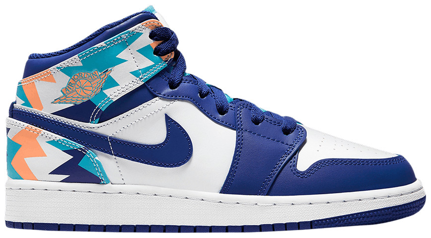 Air Jordan 1 Mid GS  Geometric Pint  555112-105 - Sneaker Replica Workshop