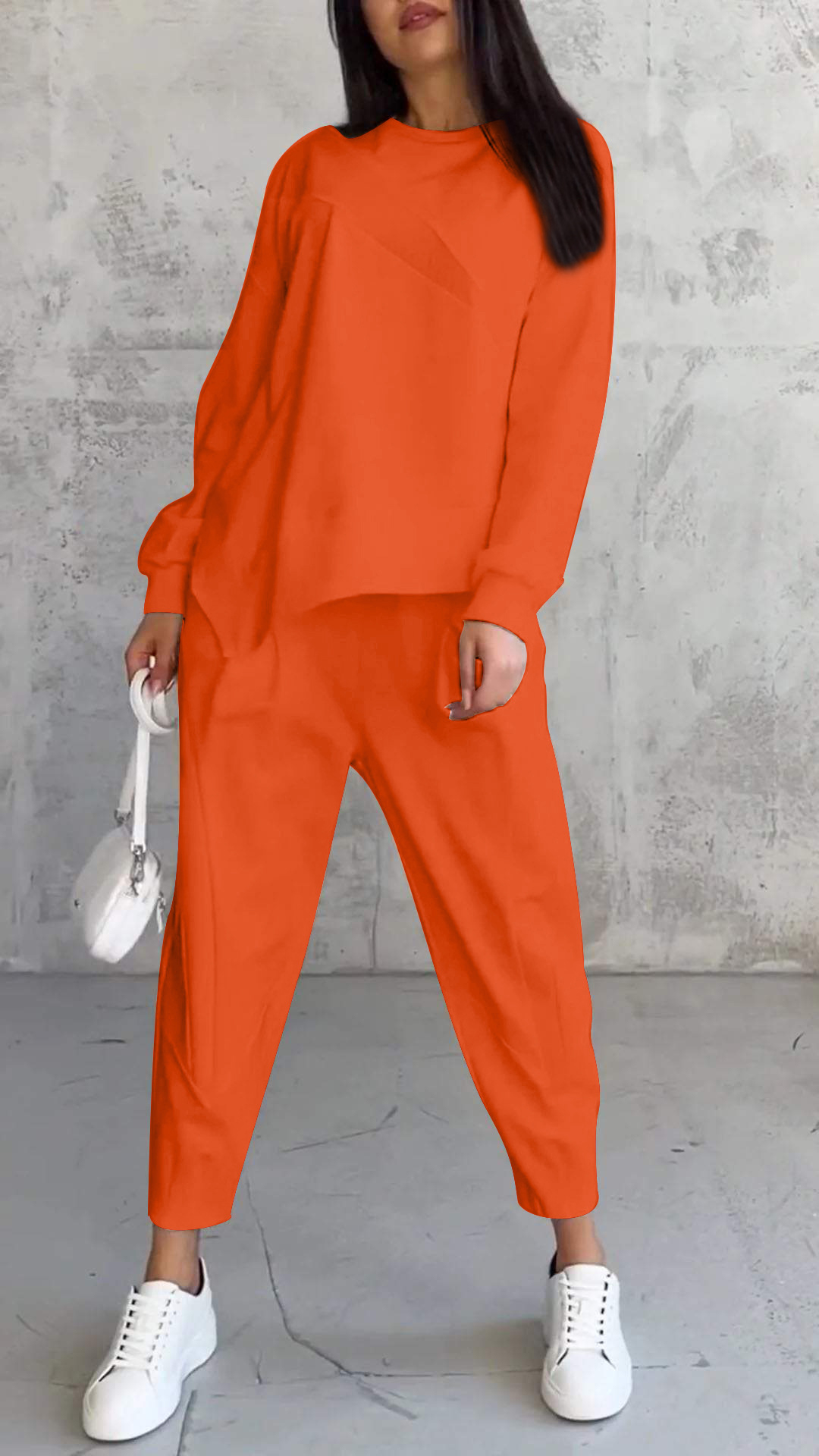 Women's Loose Crew Neck Long Sleeve Sweatshirt and Harem Pants Set - Nordfashionstorm - Women's Clothing, Fashion for You - Nordfashionstorm.com