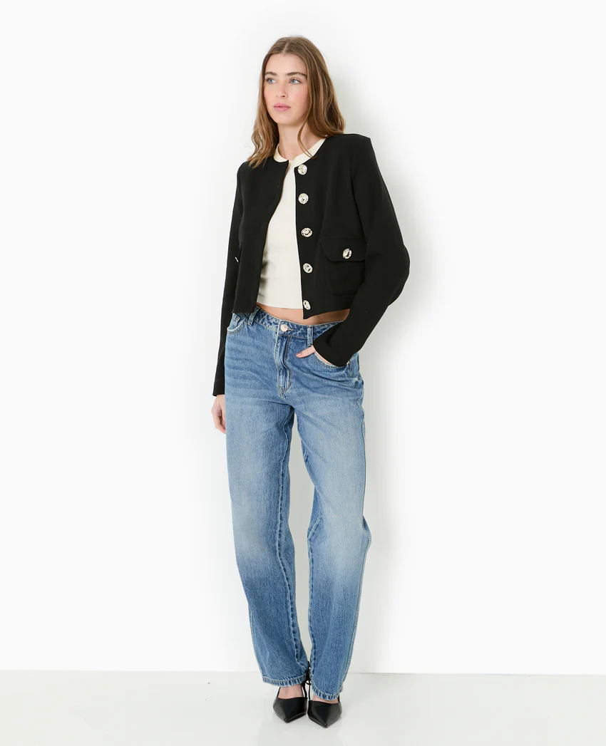 Pimkie Veste droite et courte avec boutons fantaisie