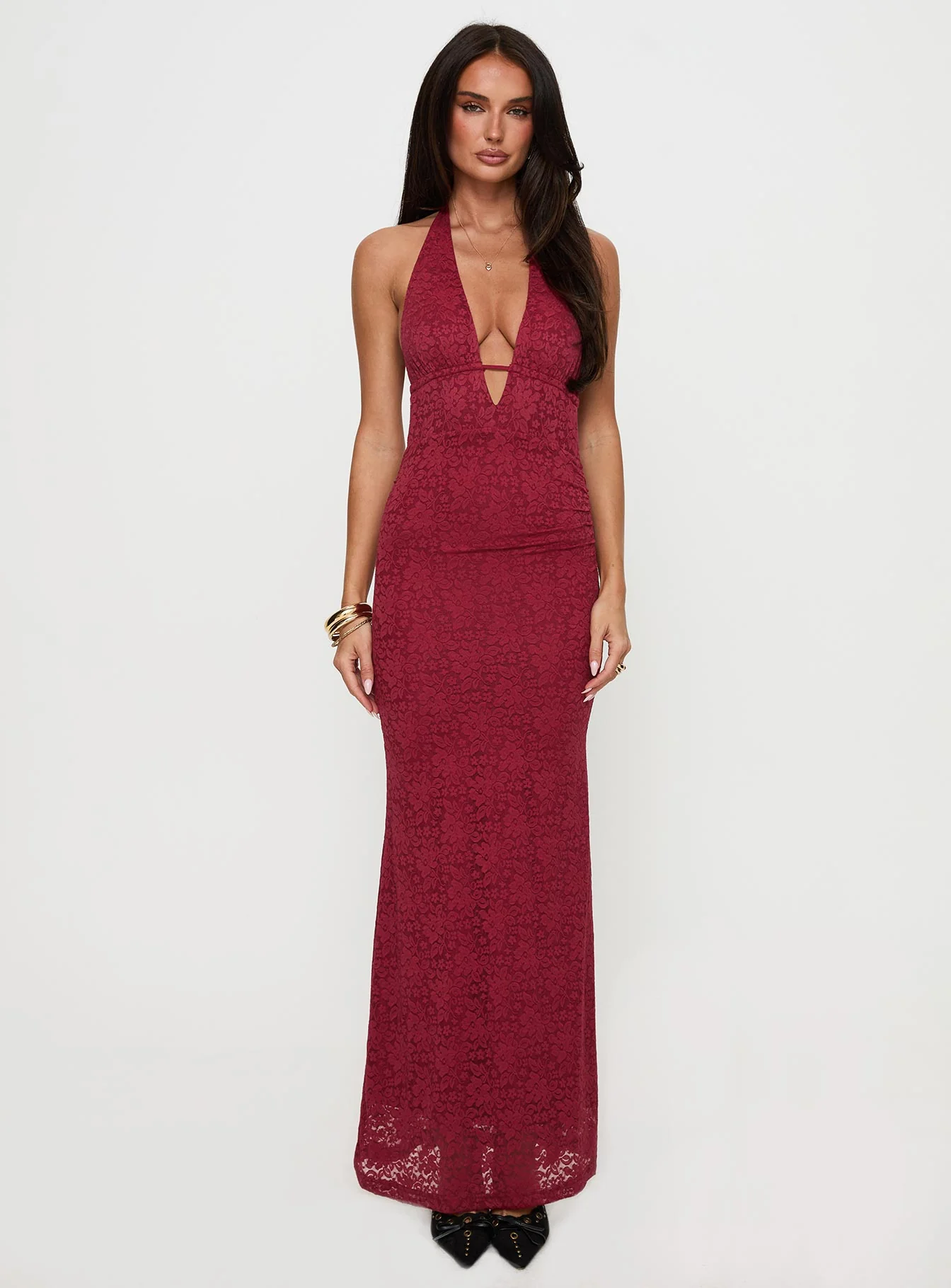 Karmyn Plunge Maxi Dress Red