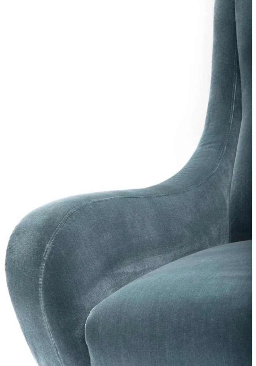 Luxury hotel salon armchair turquoise 80 x 90 x H. 88 cm - living room furniture