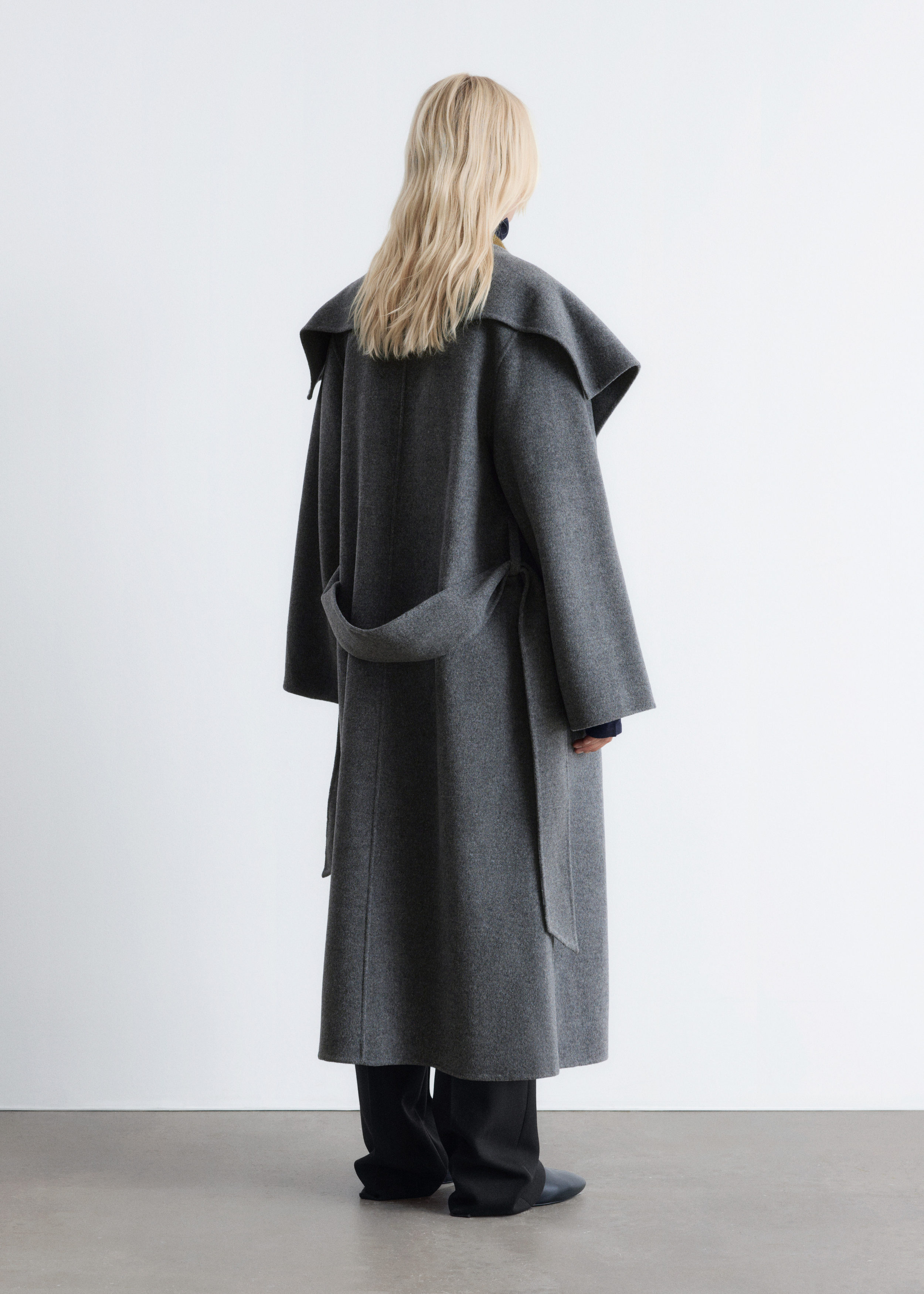 & Other Stories SHAWL-COLLAR WOOL MAXI COAT