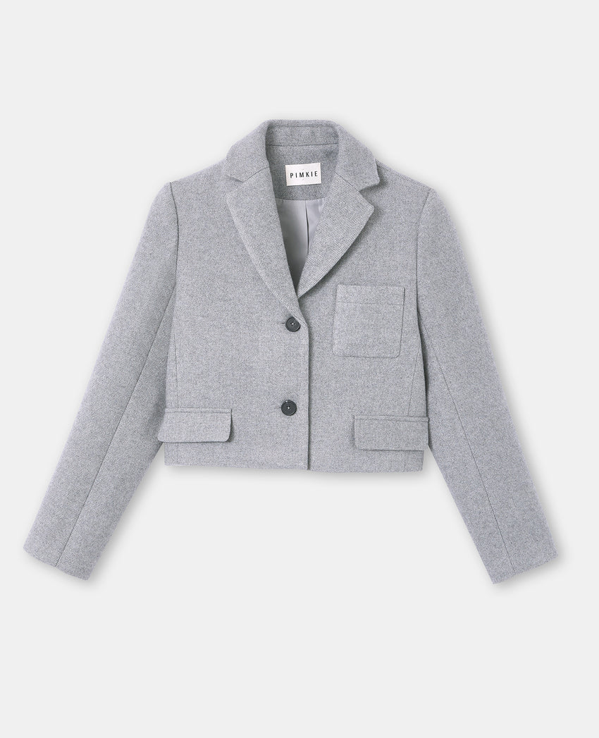 Pimkie Veste blazer courte en tissu épais avec laine