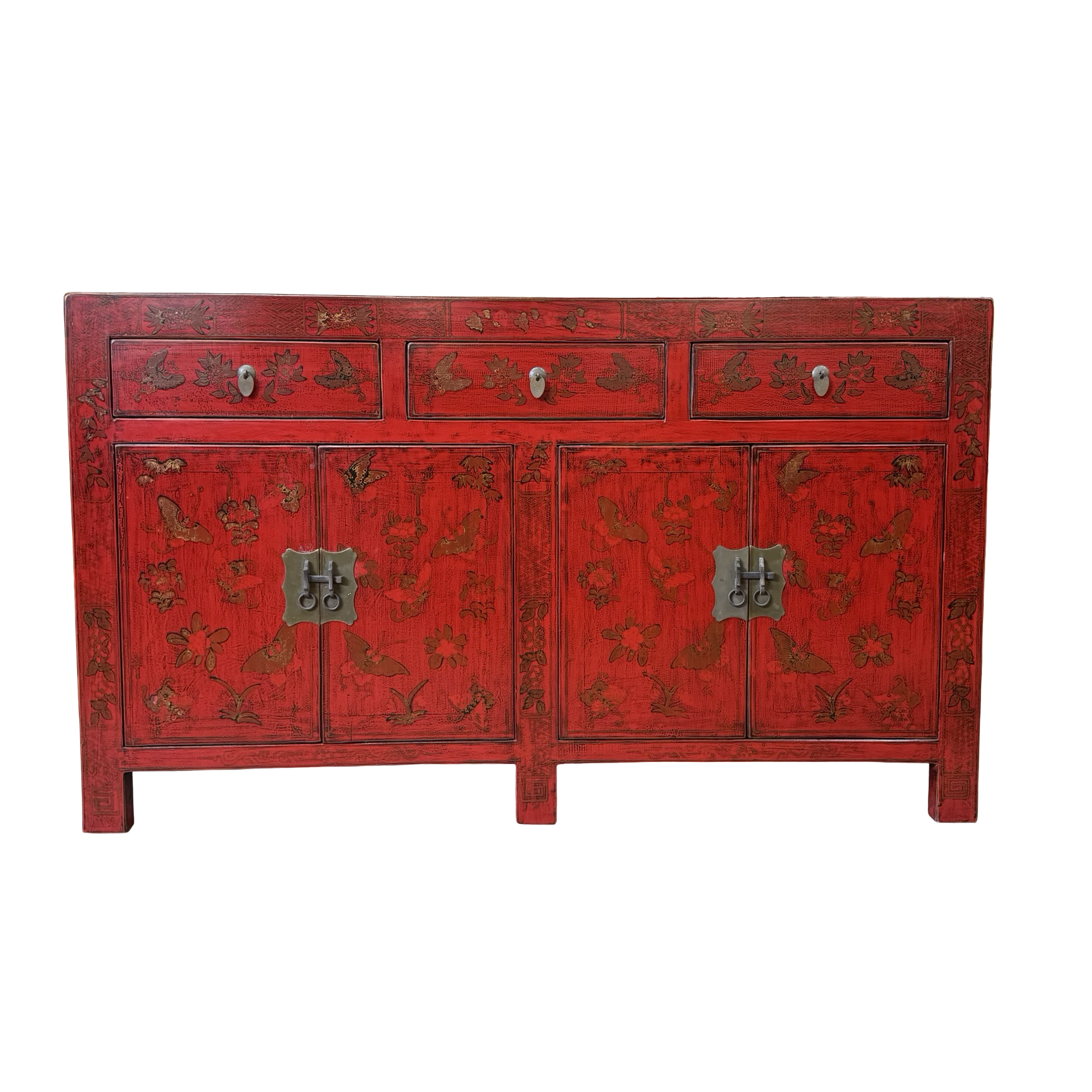 Dressoir rood beschilderd uniek