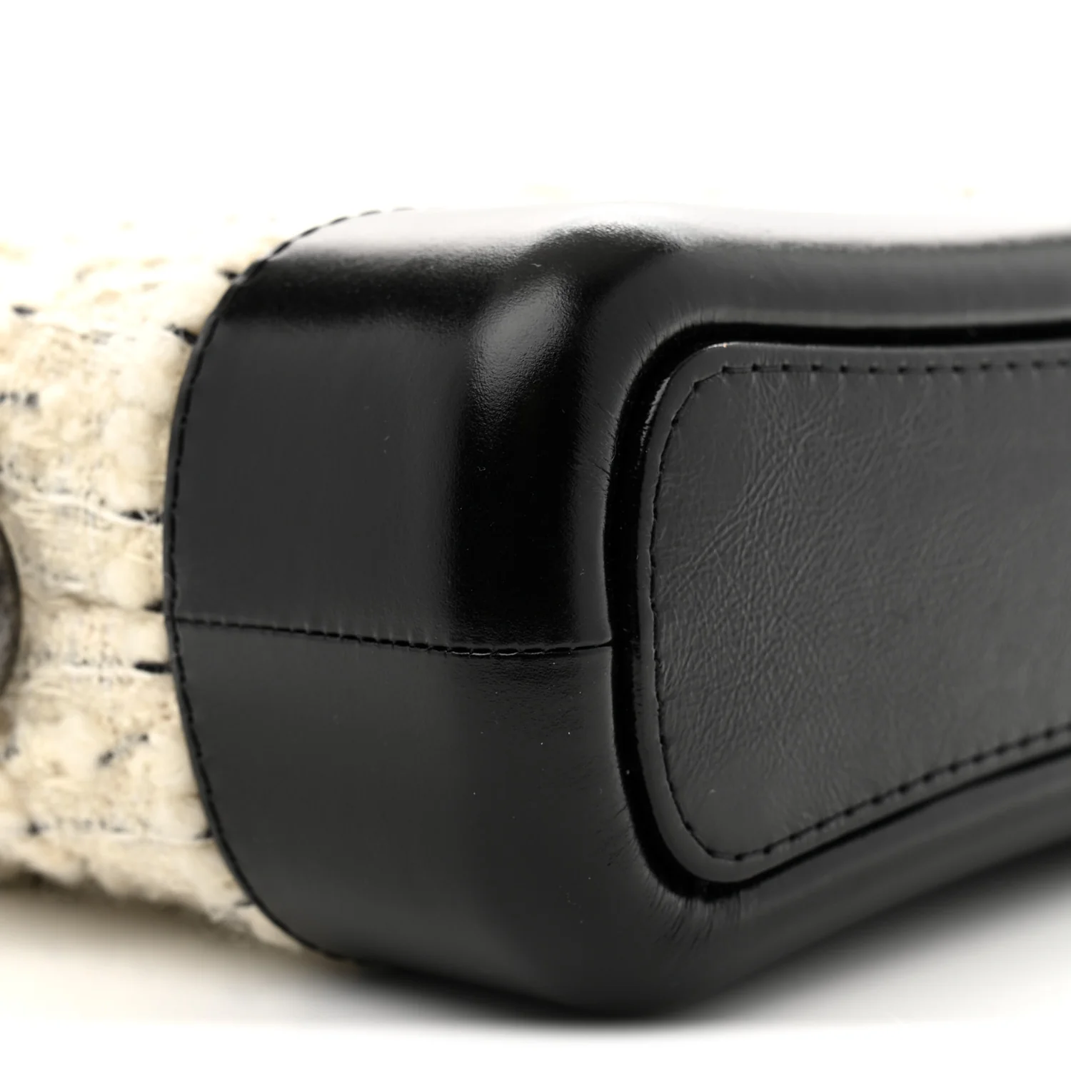 Tweed Calfskin Quilted Small Gabrielle Hobo Ivory Black - Top Club