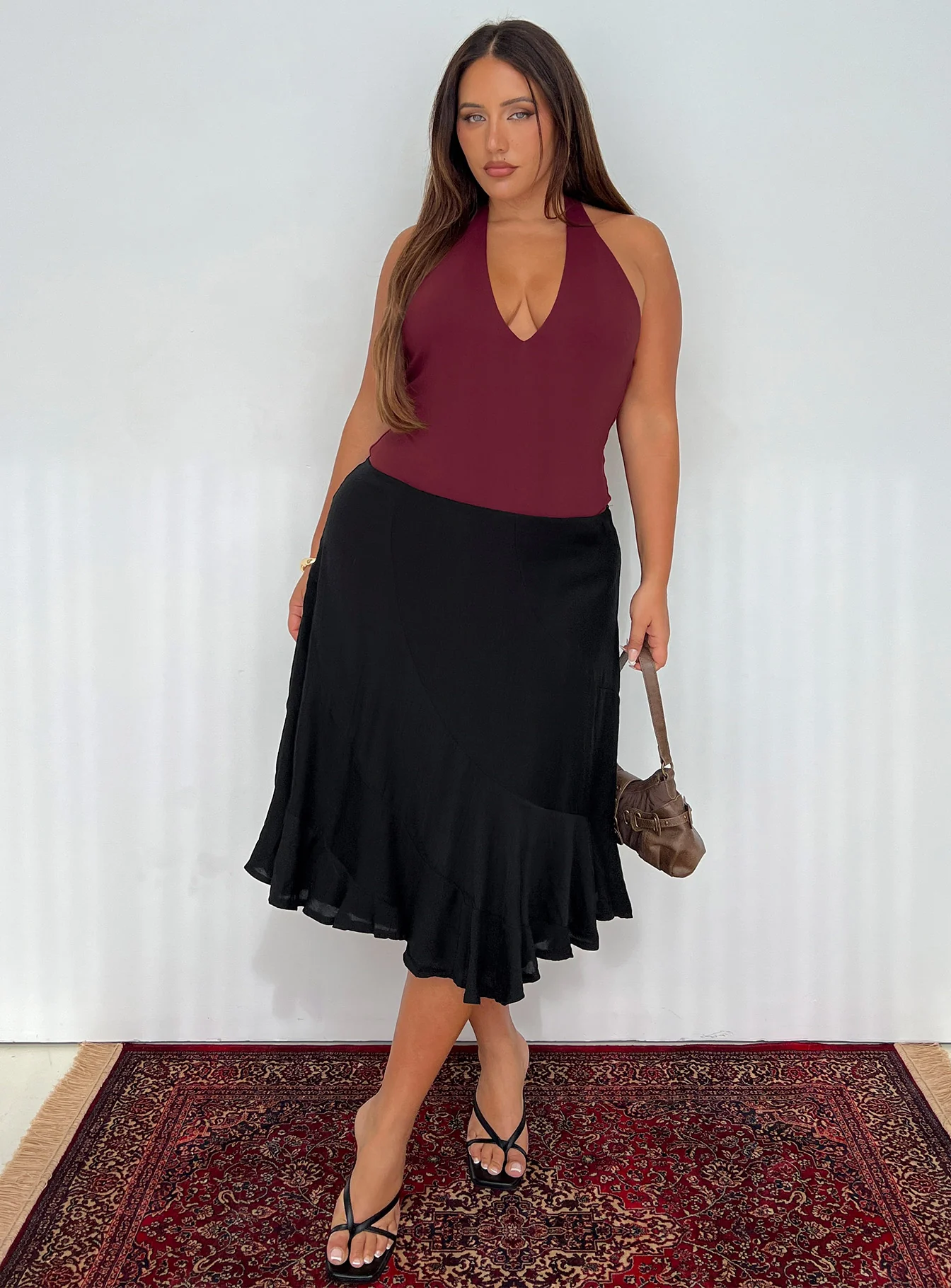 With Kindness Midi Skirt Black Curve