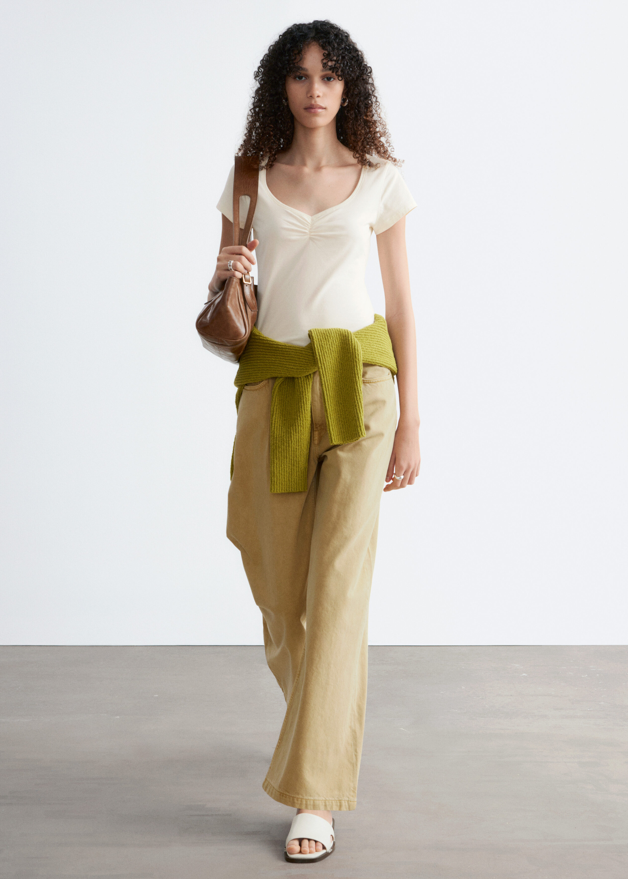& Other Stories RUCHED BUST JERSEY TOP