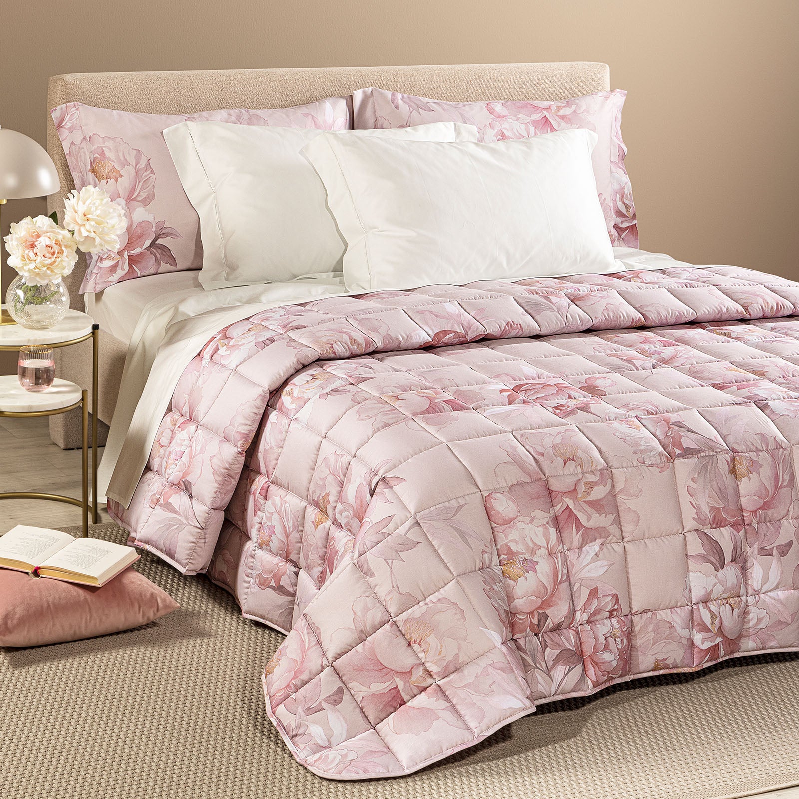 Trapunta Leggerissima In Raso Di Cotone Eloise Matrimoniale Rosa Dreaming