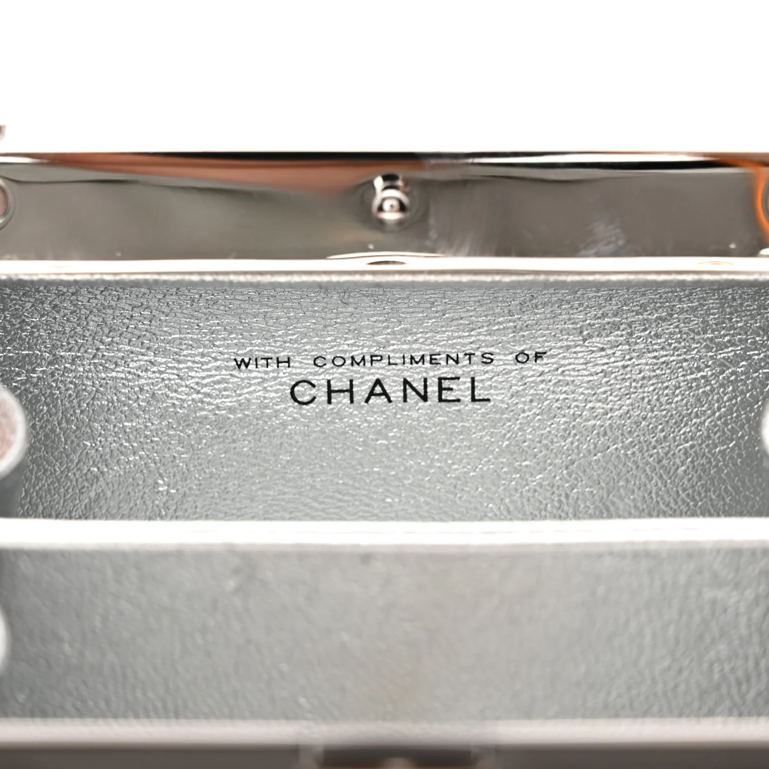Metallic Calfskin Quilted Box Crossbody Silver - Top Club