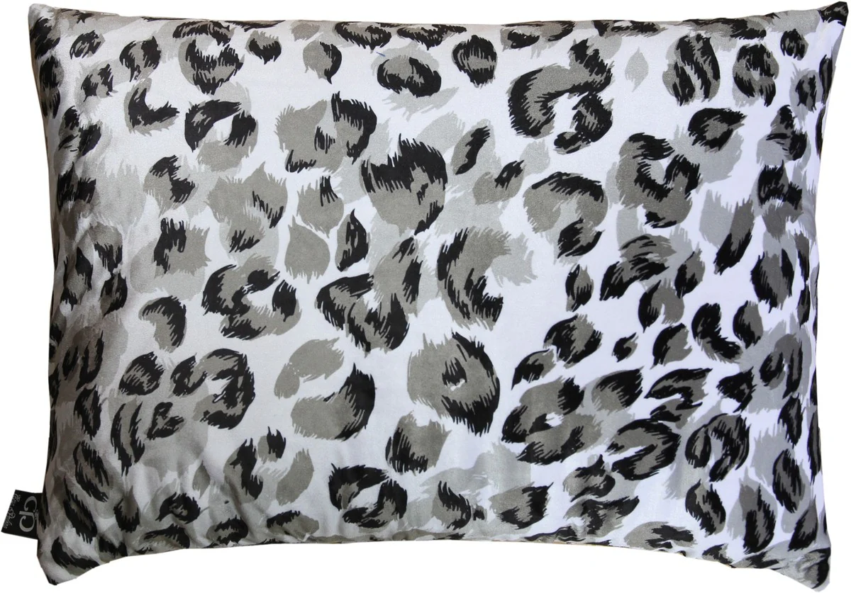 Luxury living room decorative cushion Milwaukee white / black / gray 35 x 55 cm - finest velvet fabric - luxury collection