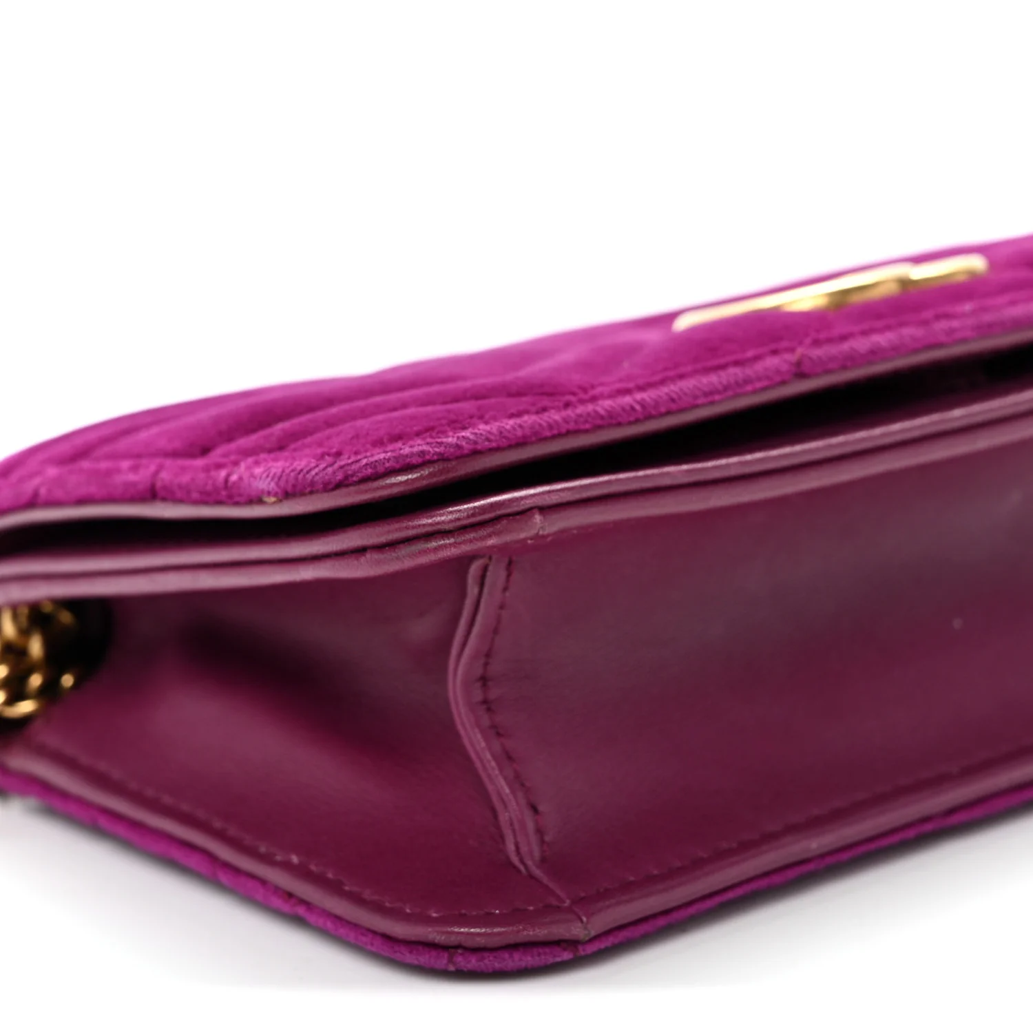 Velvet Matelasse GG Marmont Mini Bag Fuchsia Violet Cyclamen - Top Club