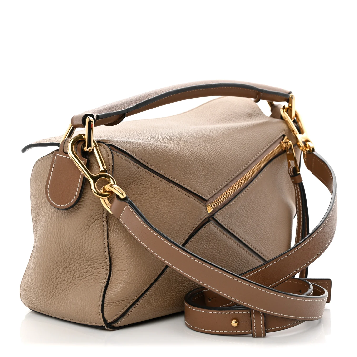 Grained Calfskin Small Puzzle Bag Sand Mink - Top Club