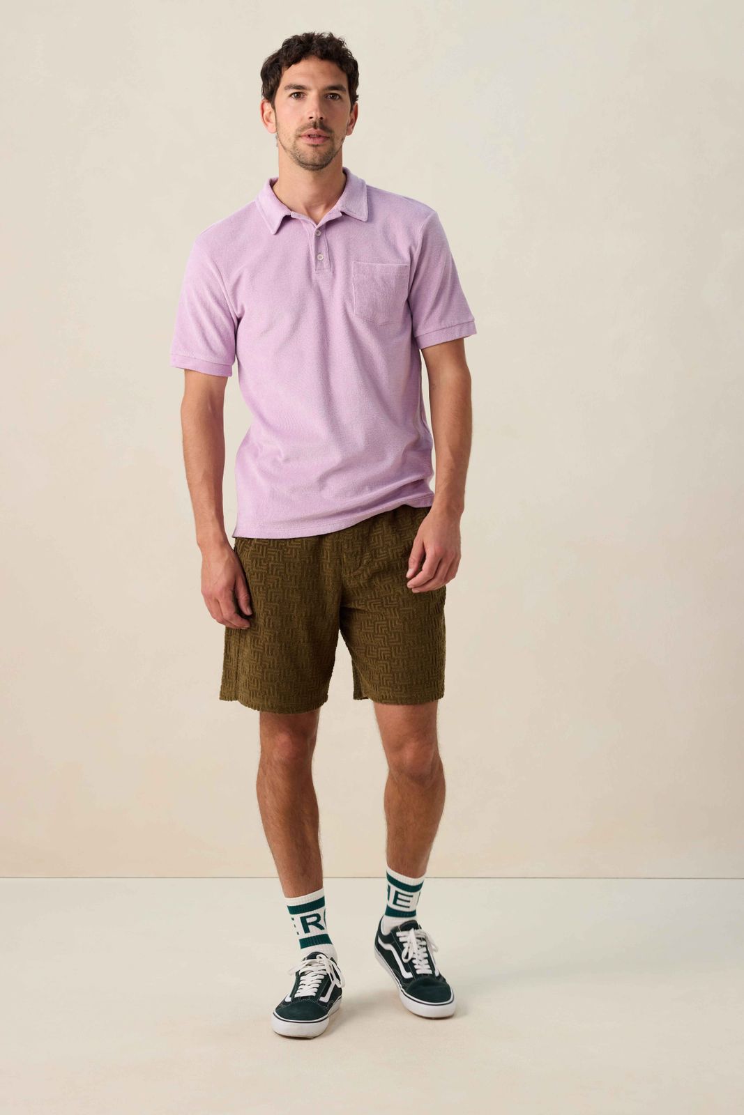 Lichtpaarse badstof polo