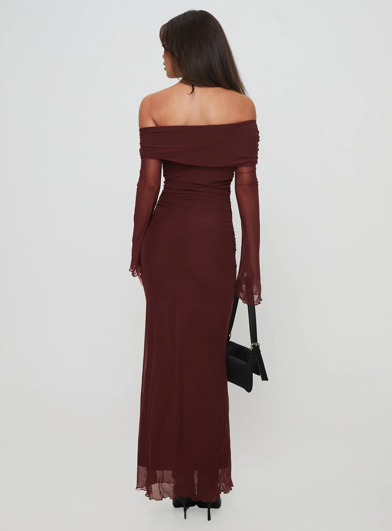 Consideration Long Sleeve Maxi Dress Chocolate