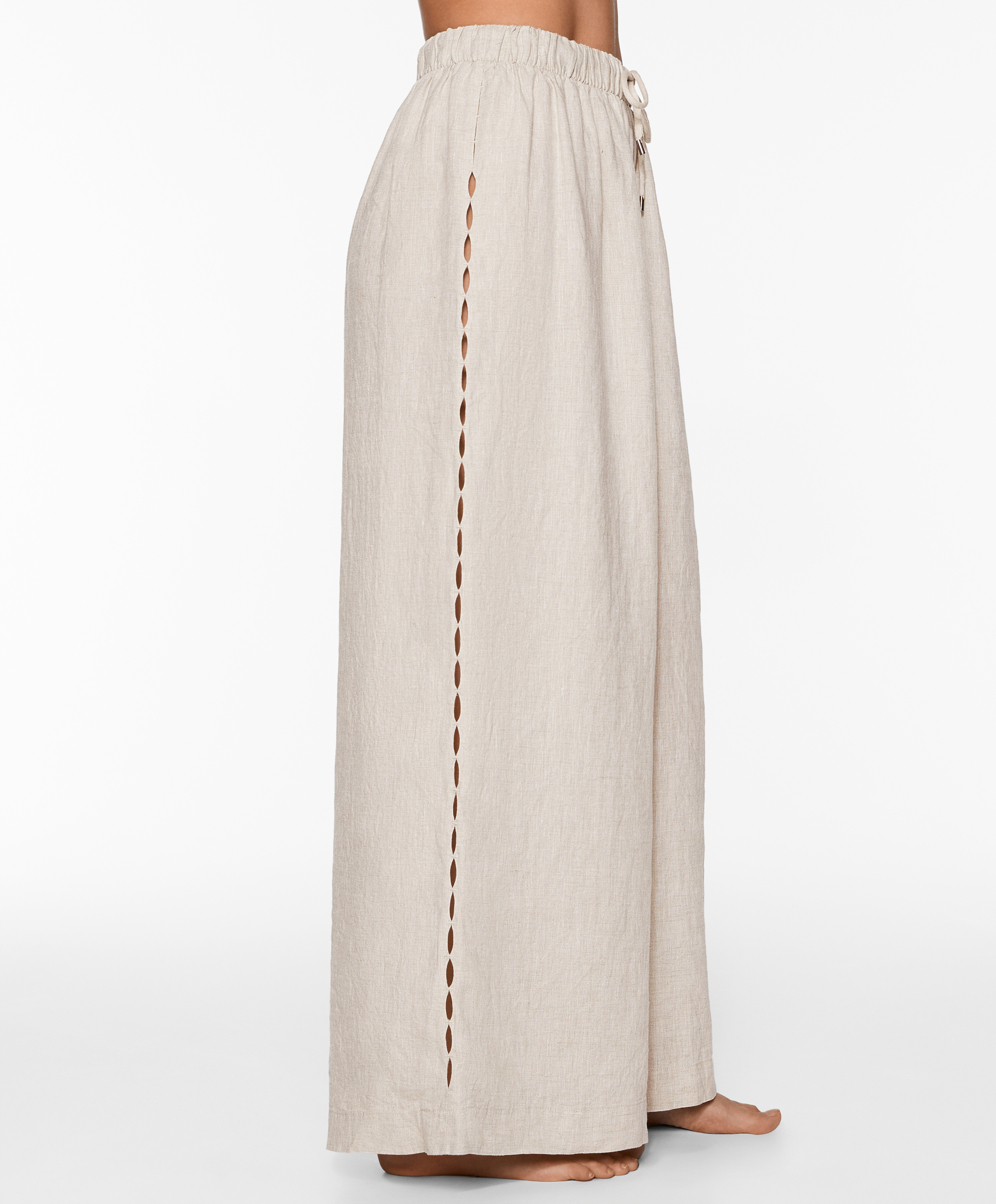 OYSHO Straight cut 100% linen trousers