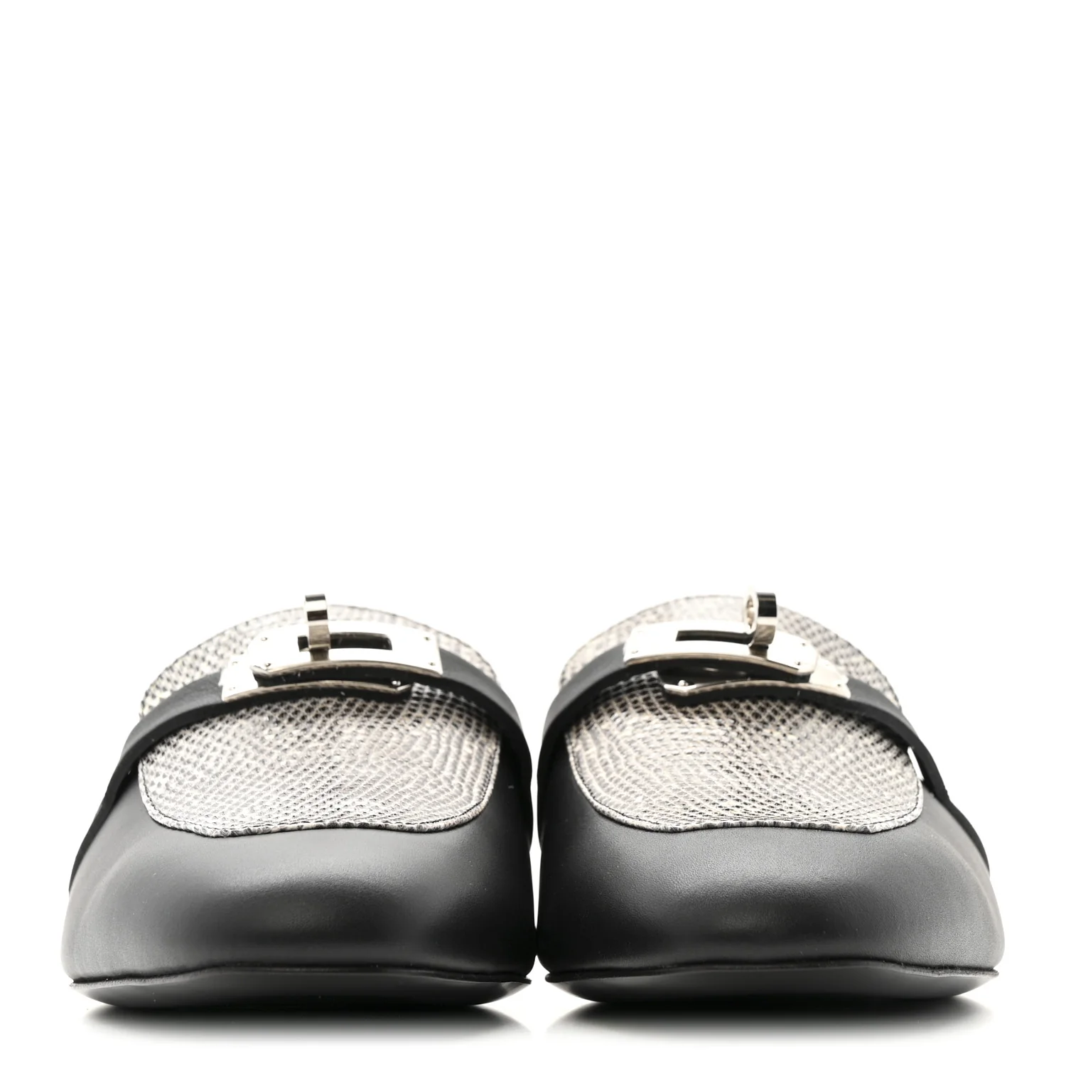 Lizard Calfskin Oz Mules 37 Ombre Black - Top Club