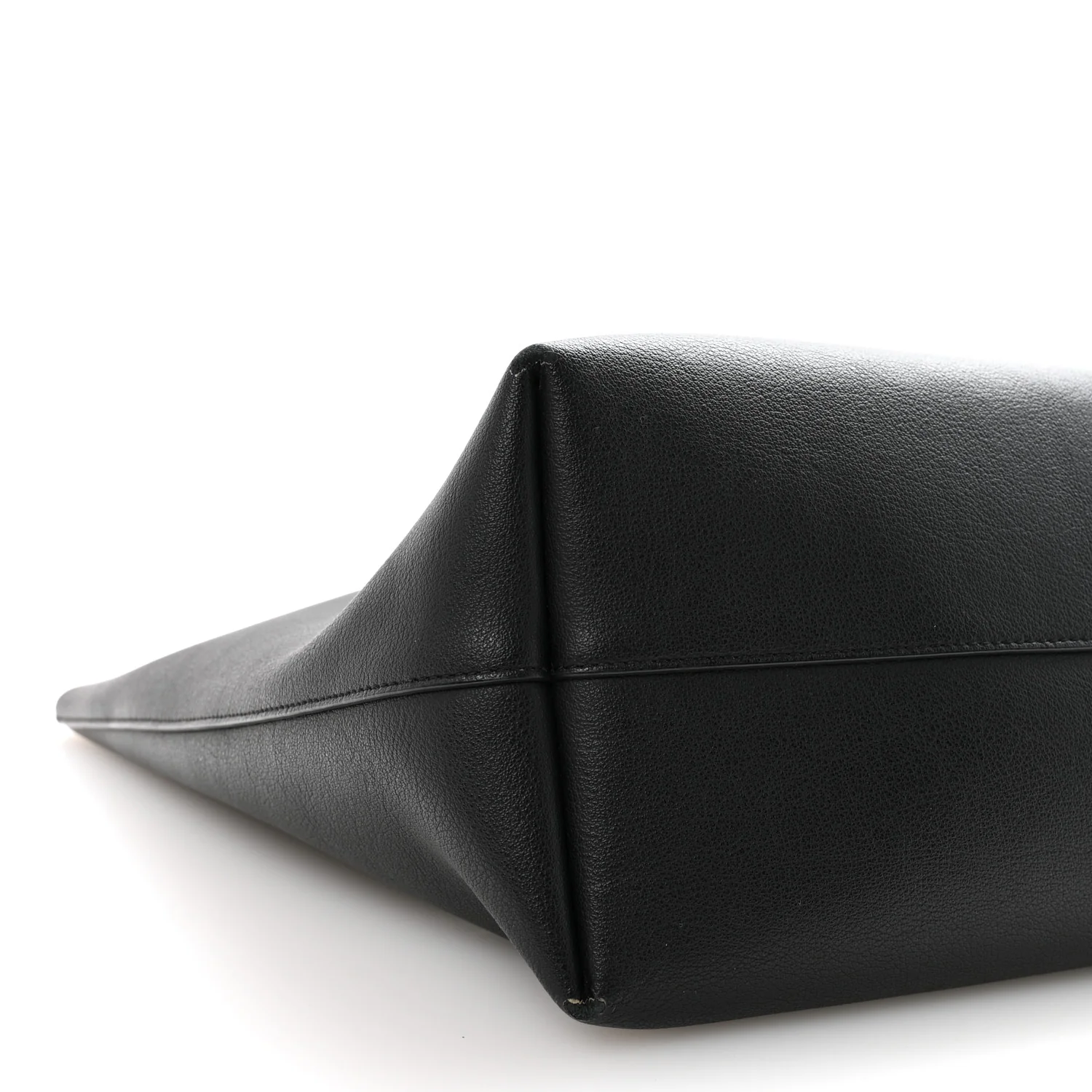 Calfskin Large Shopping Tote Black - Top Club