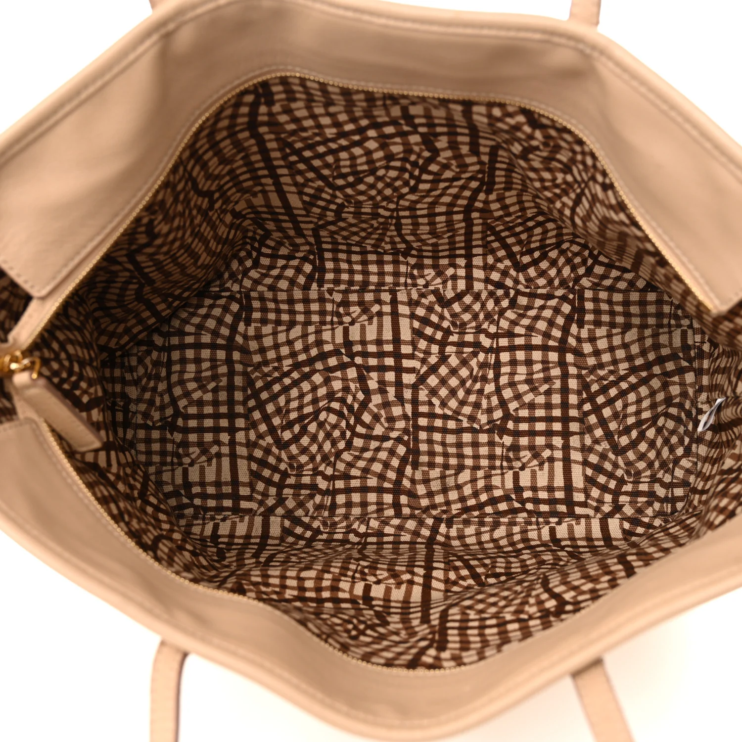 Visetos Medium Top Zip Shopper Tote Beige - Top Club