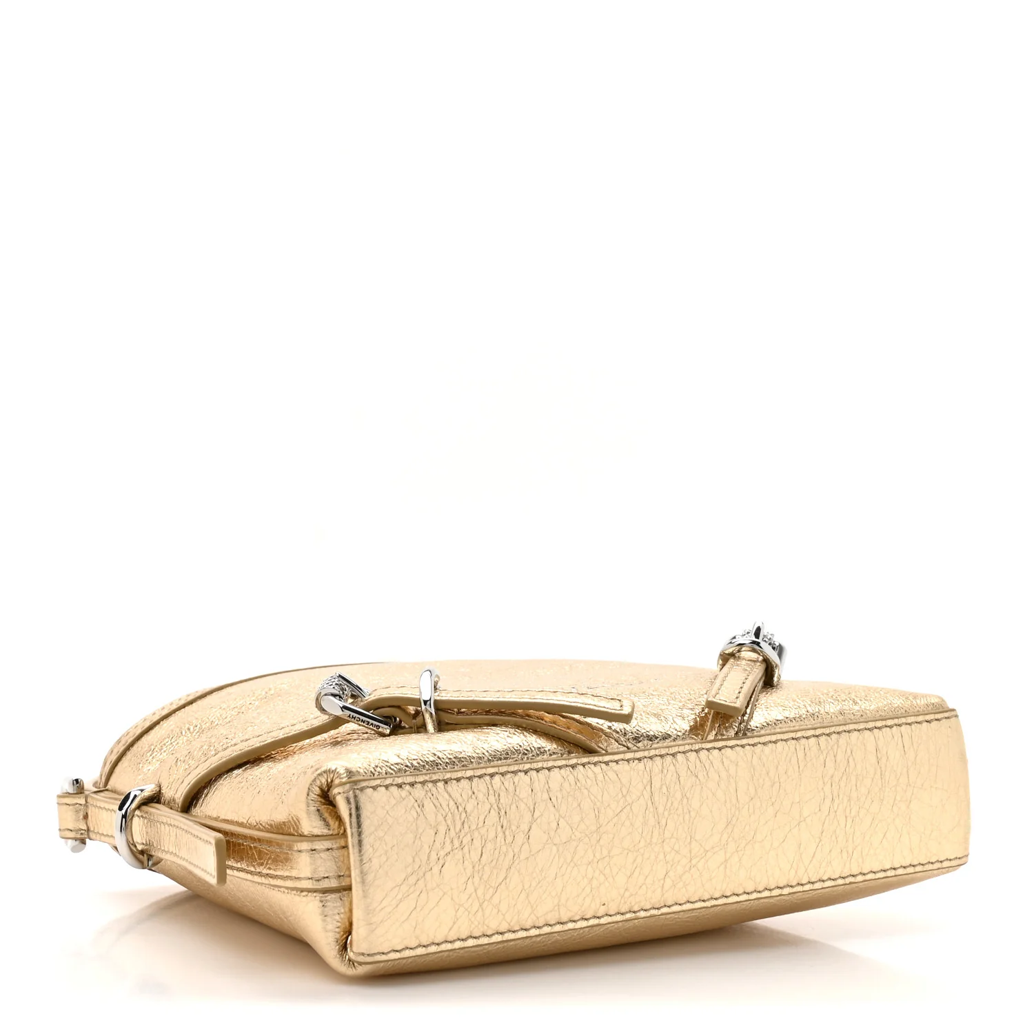 Metallic Tumbled Calfskin Nano Voyou Bag Golden Sand - Top Club