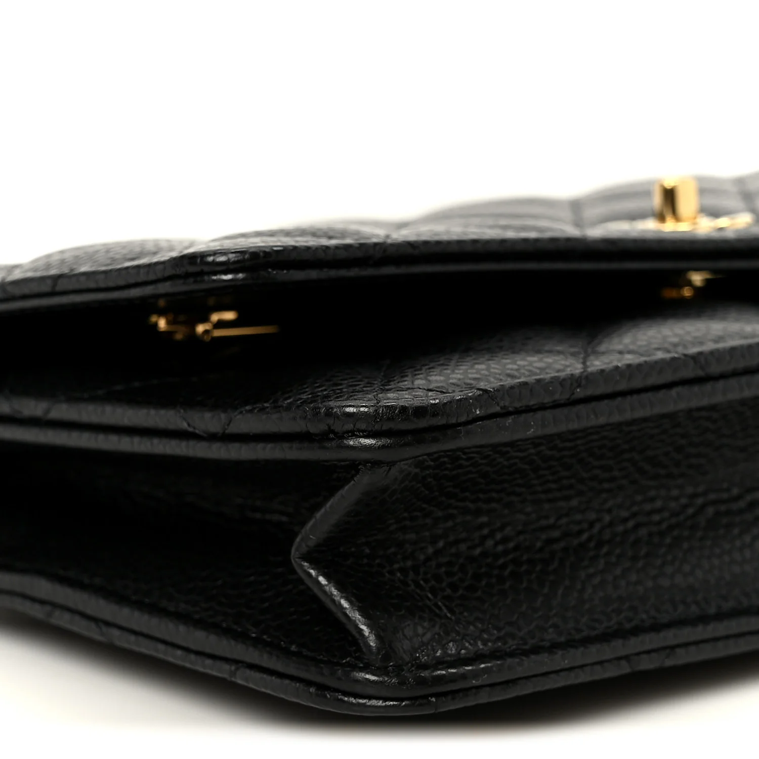 Caviar Quilted CC Turnlock Wallet On Chain WOC Black - Top Club