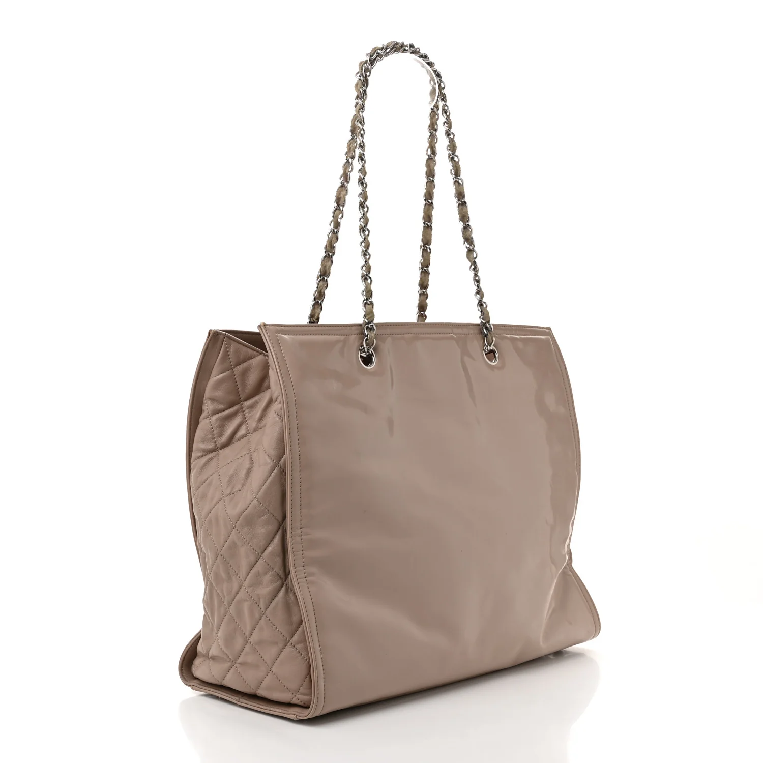 Vinyl Large Lipstick Tote Dark Beige - Top Club