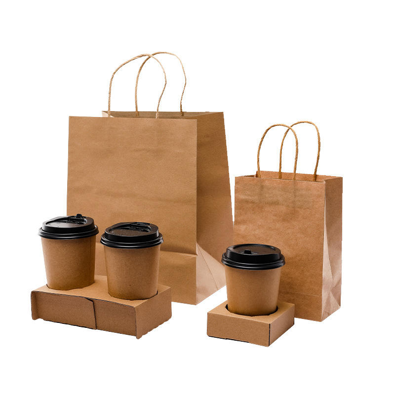 Customized Print Hot Drink Takeaway Cups Carrier Foldable Paper Cup Holder Tray