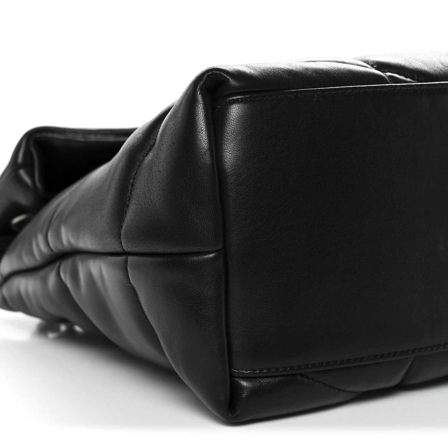Lambskin Quilted Medium Loulou Puffer Monogram Chain Satchel Black - Top Club