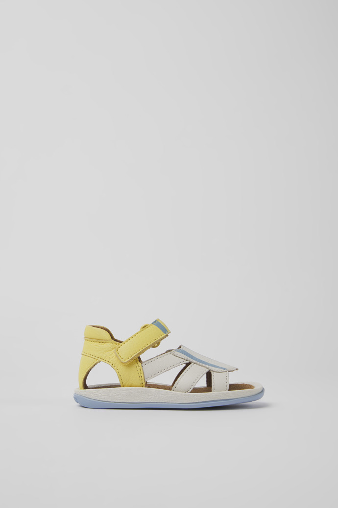 Twins Yellow and White Leather Sandals for Boys