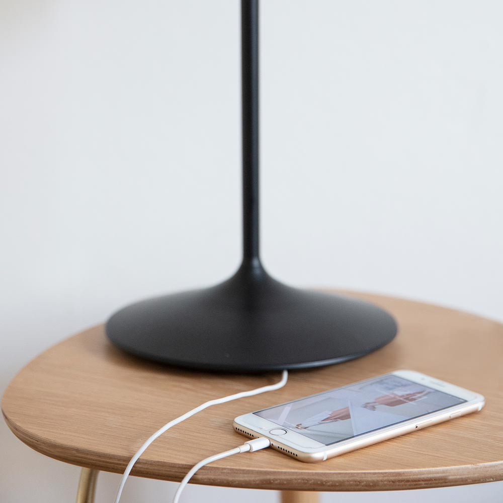 Tafellamp standaard Sante - met usb aansluiting Zwart