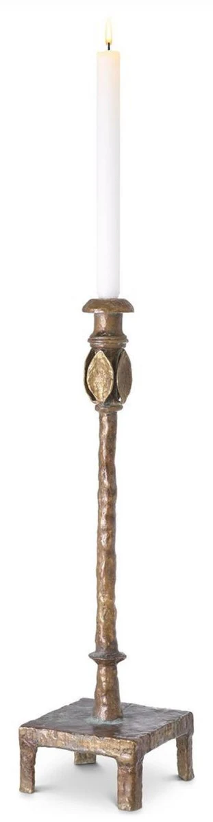 Luxury candle holder vintage brass colored 15 x 14.5 x H. 55 cm - brass candlestick - hotel & restaurant decorative accessories - luxury quality