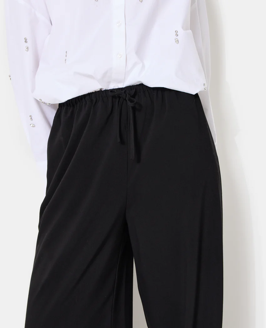 Pimkie Pantalon droit et large avec lien coulissé