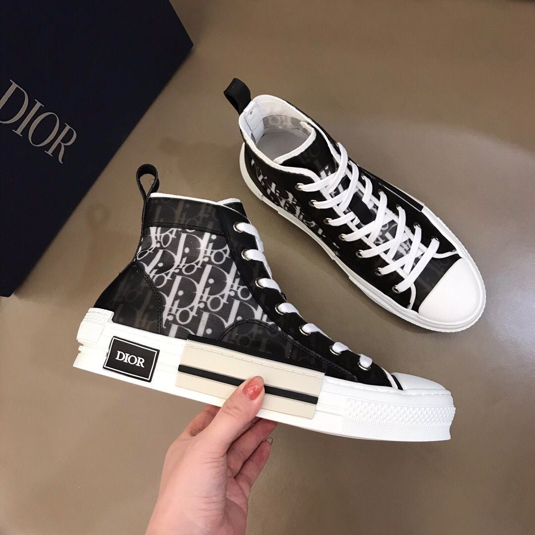 Dior B23 KAWS Black and White Canvas Shoes - Sneaker Replica Workshop