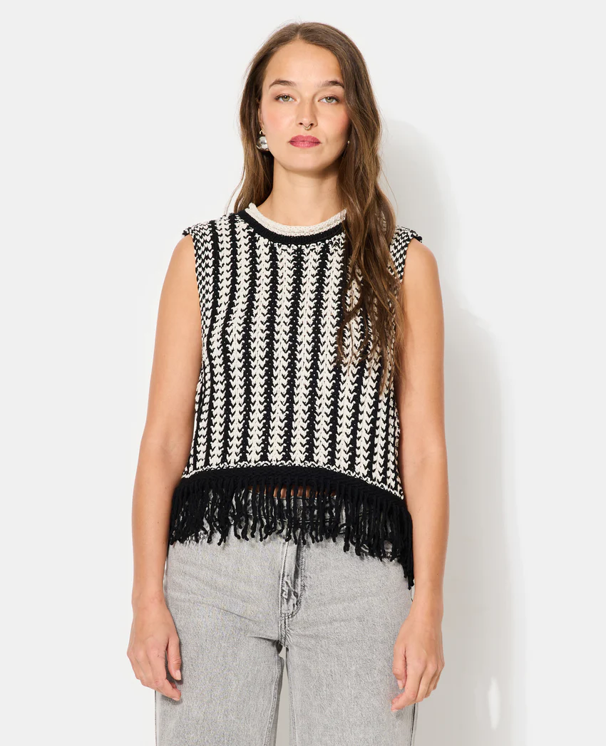 Pimkie Pull sans manches avec franges