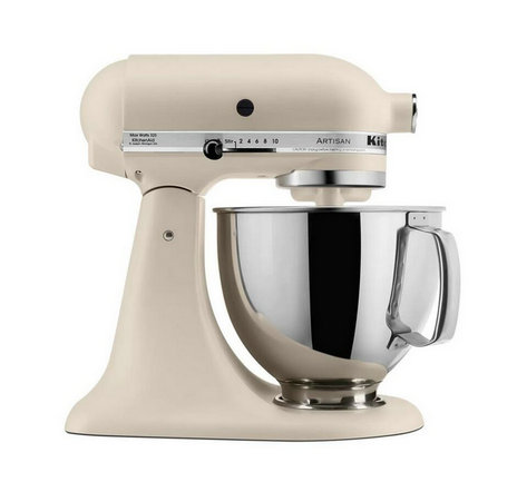 Artisan 5 Qt. 10-Speed ​​Matt Fresh Linen Stand Mixer with Flat Beater, Wire Whip and Dough Hook Attachments